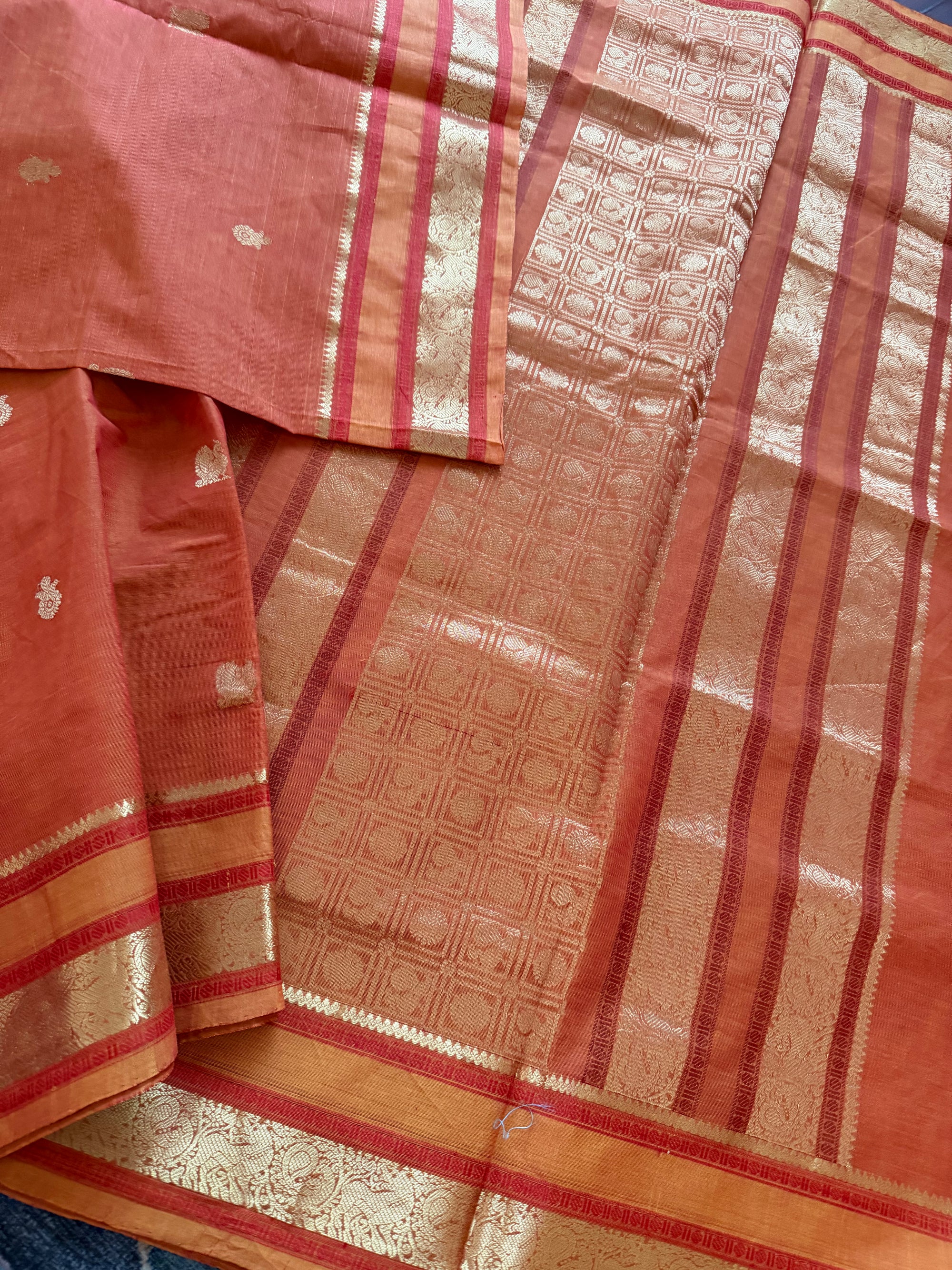 Silk Cotton :  Rust orange