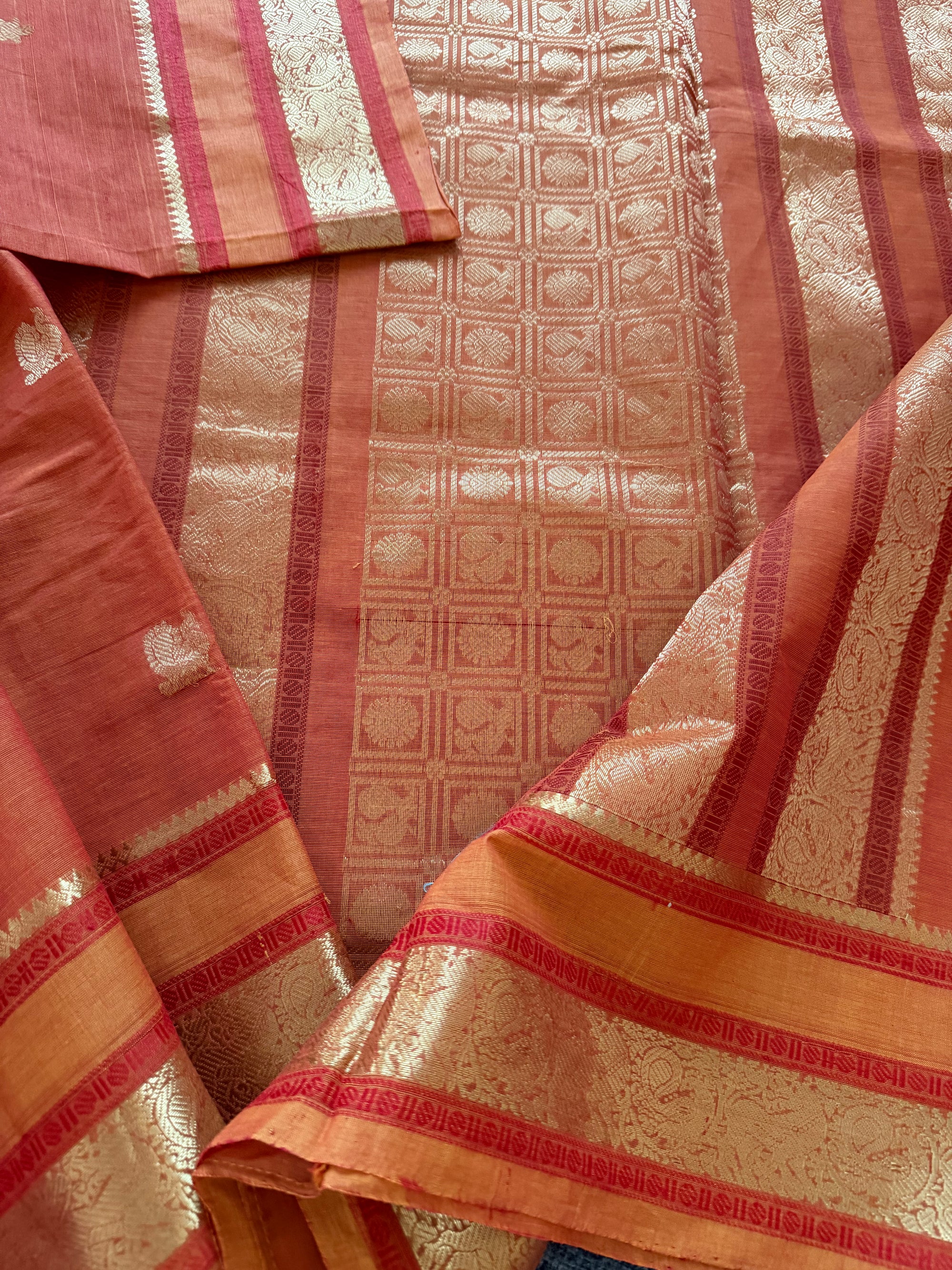 Silk Cotton :  Rust orange