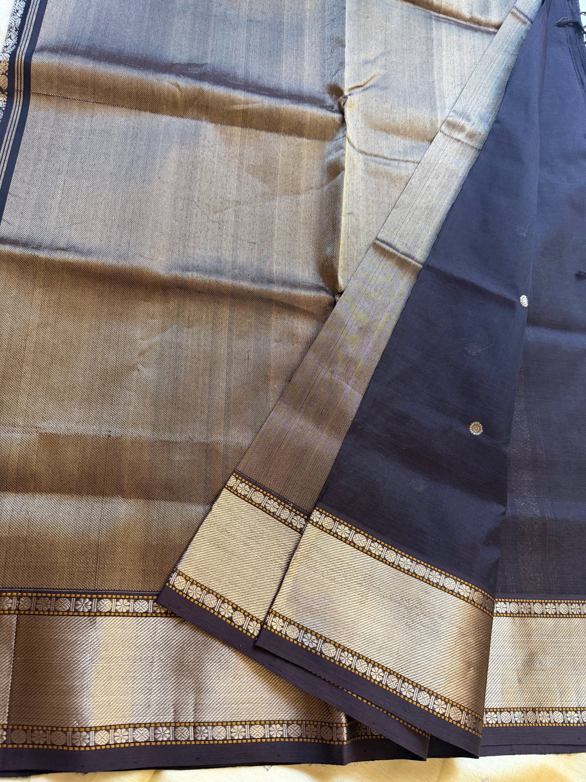 Silk Cotton : Double Pallu (Coffee Brown)