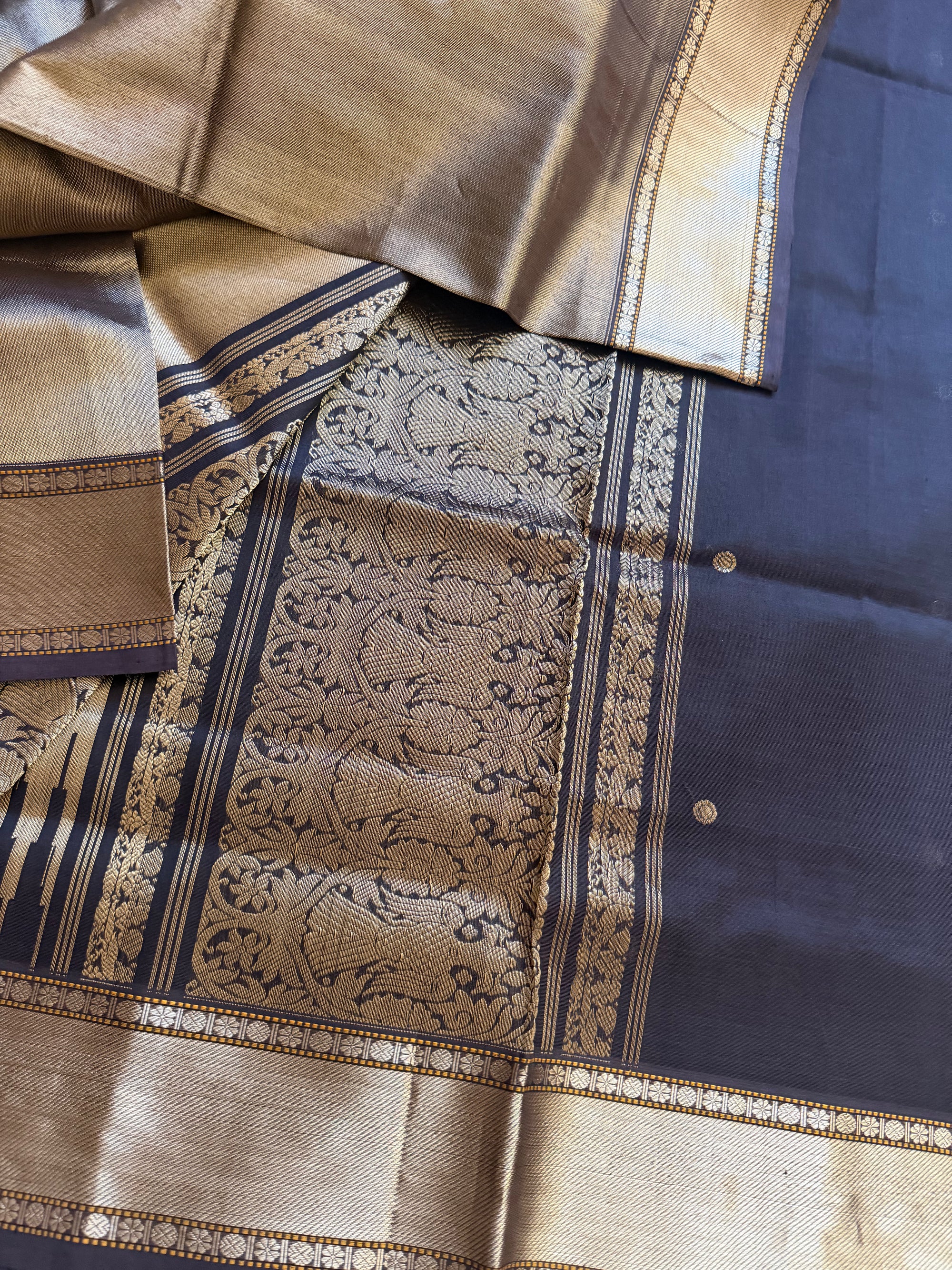 Silk Cotton : Double Pallu (Coffee Brown)