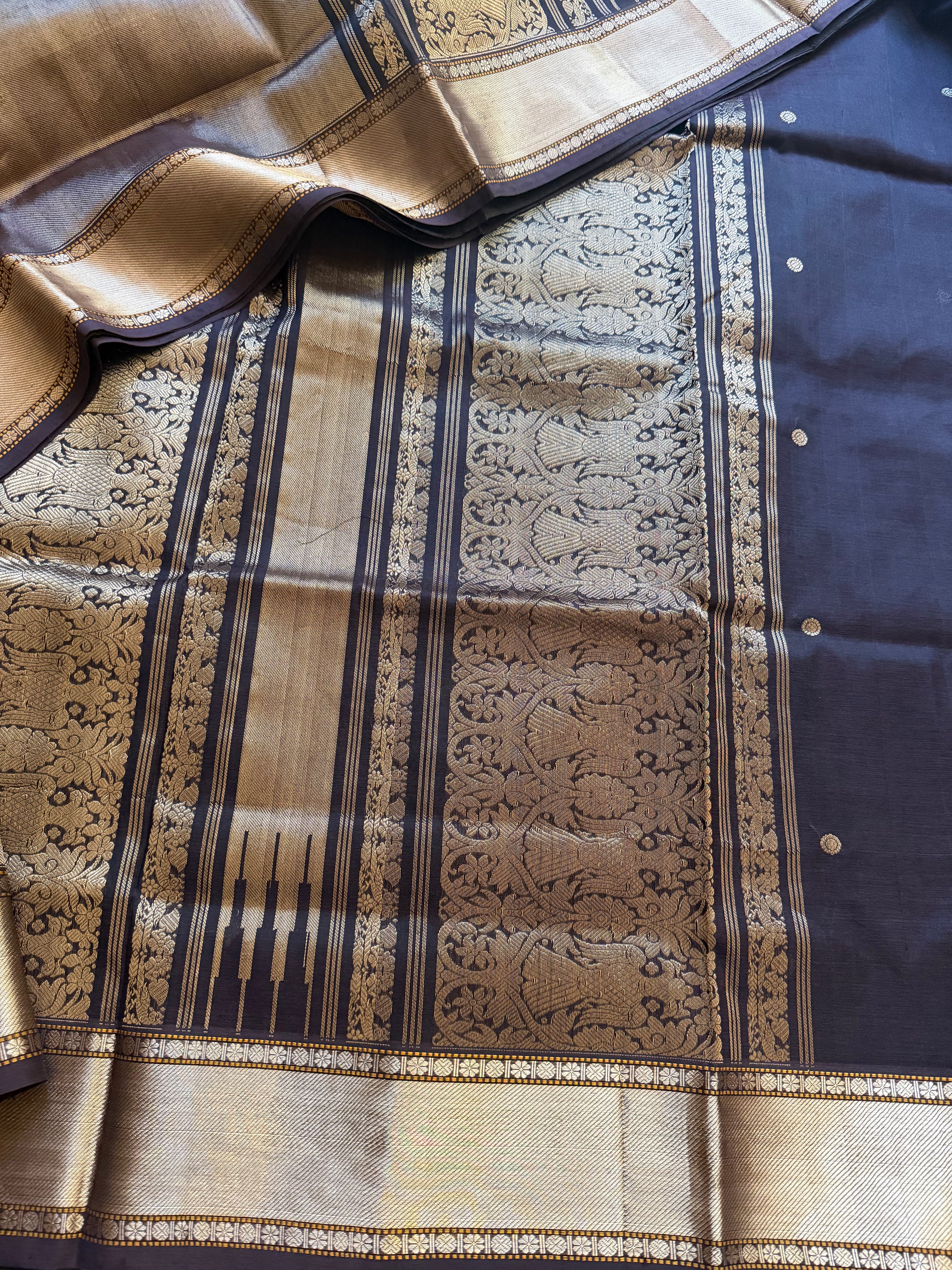 Silk Cotton : Double Pallu (Coffee Brown)