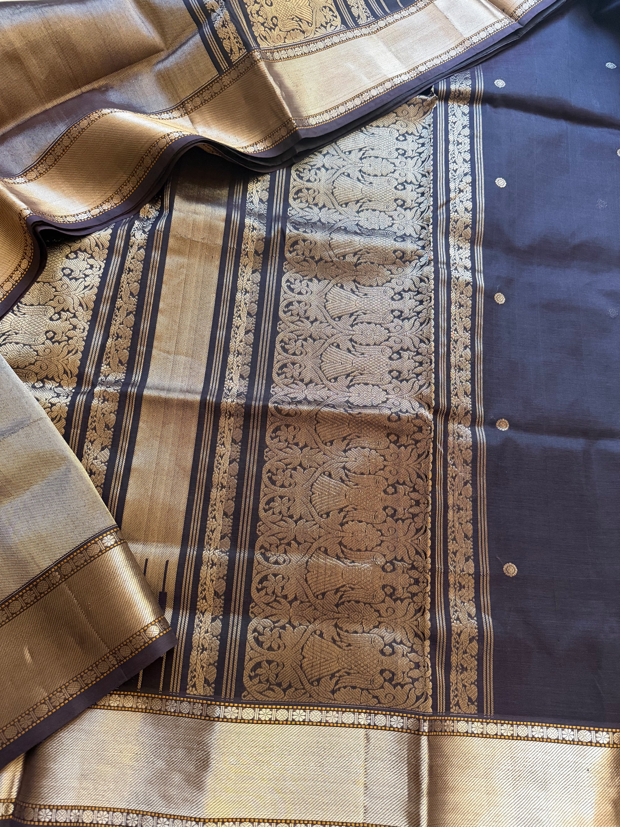 Silk Cotton : Double Pallu (Coffee Brown)