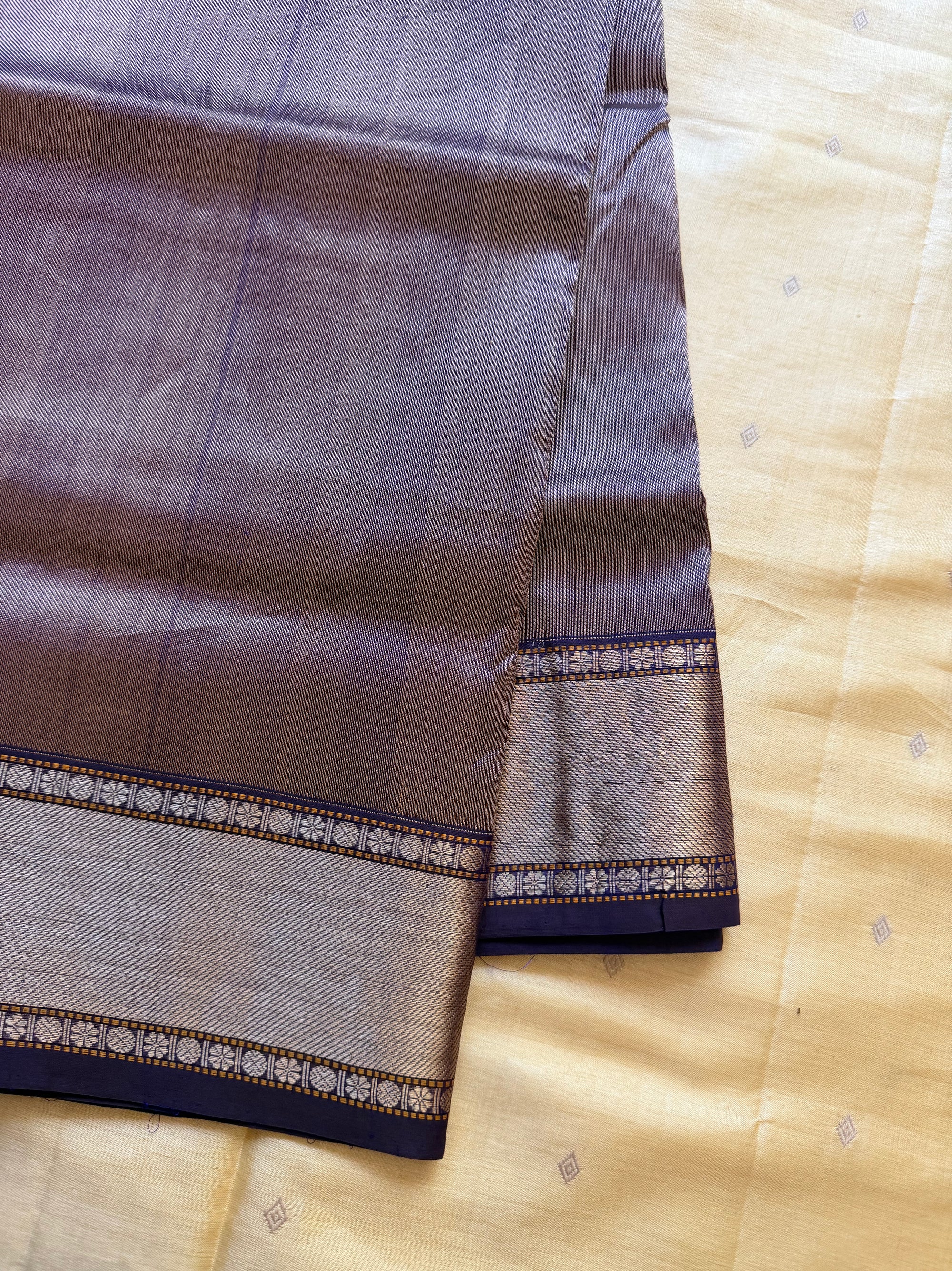 Silk Cotton : Double Pallu (Eggplant Purple)