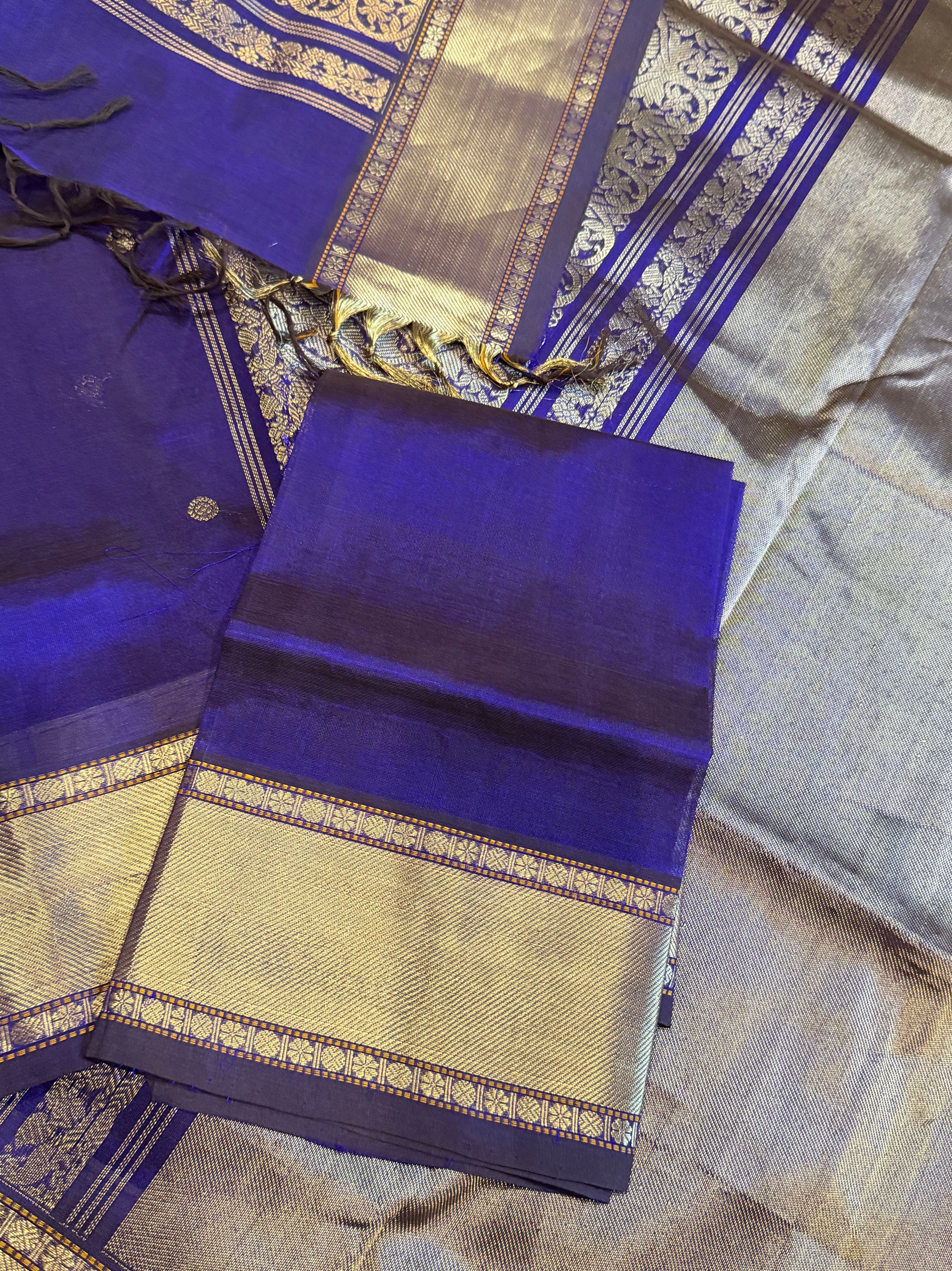 Silk Cotton : Double Pallu