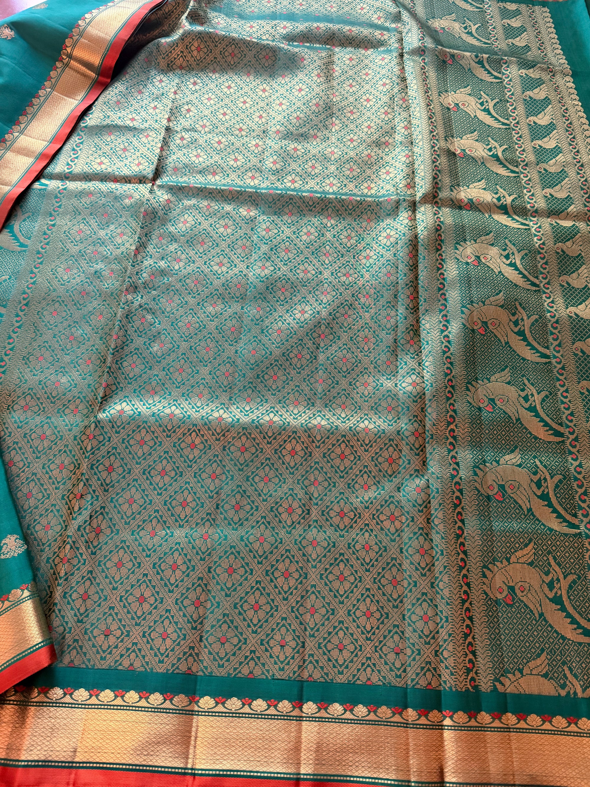 SWARA: Vintage Inspired Kanjivaram (Meenakshi Green)