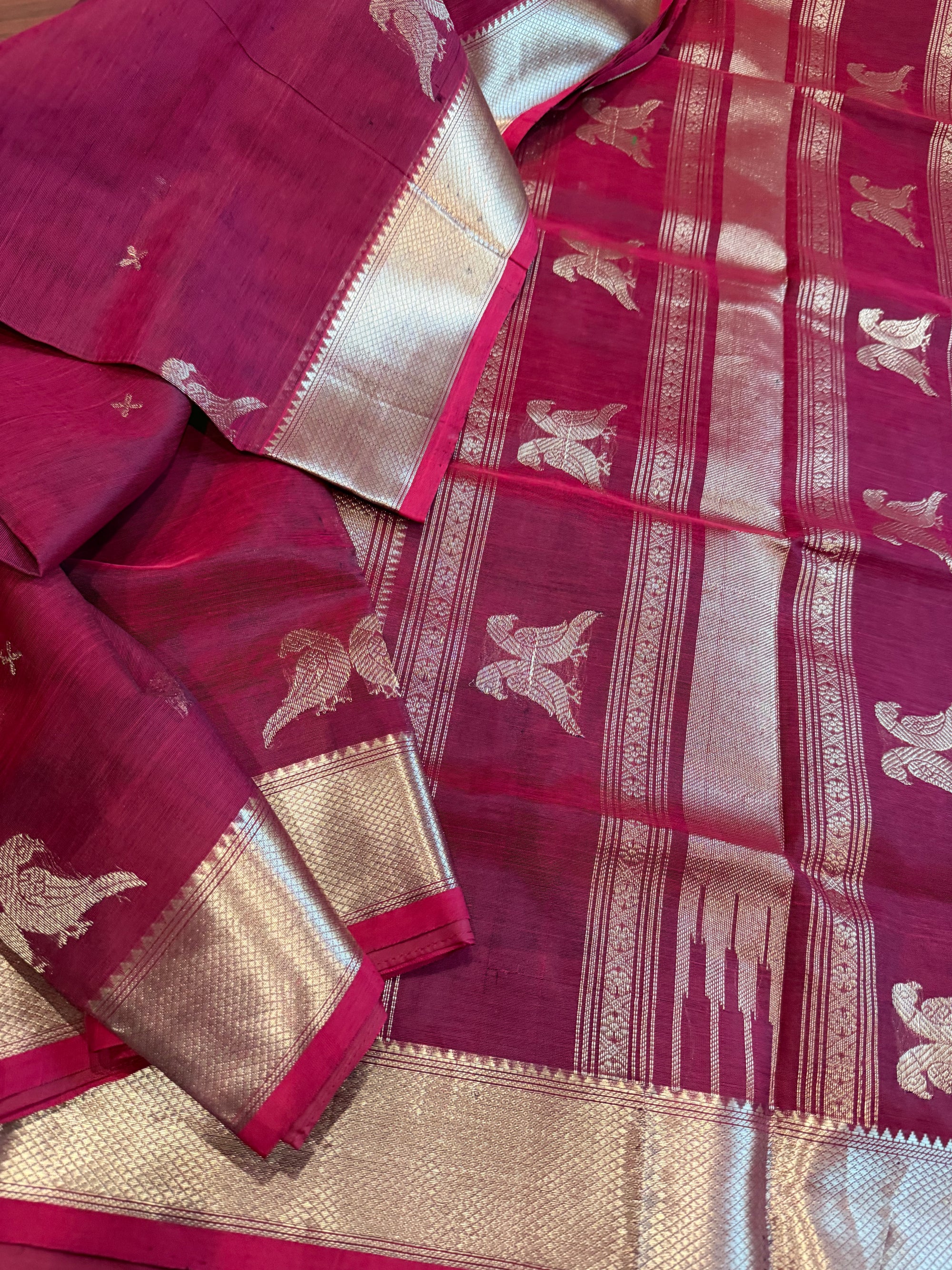 Silk Cotton: Kili Butta (Ruby Red)