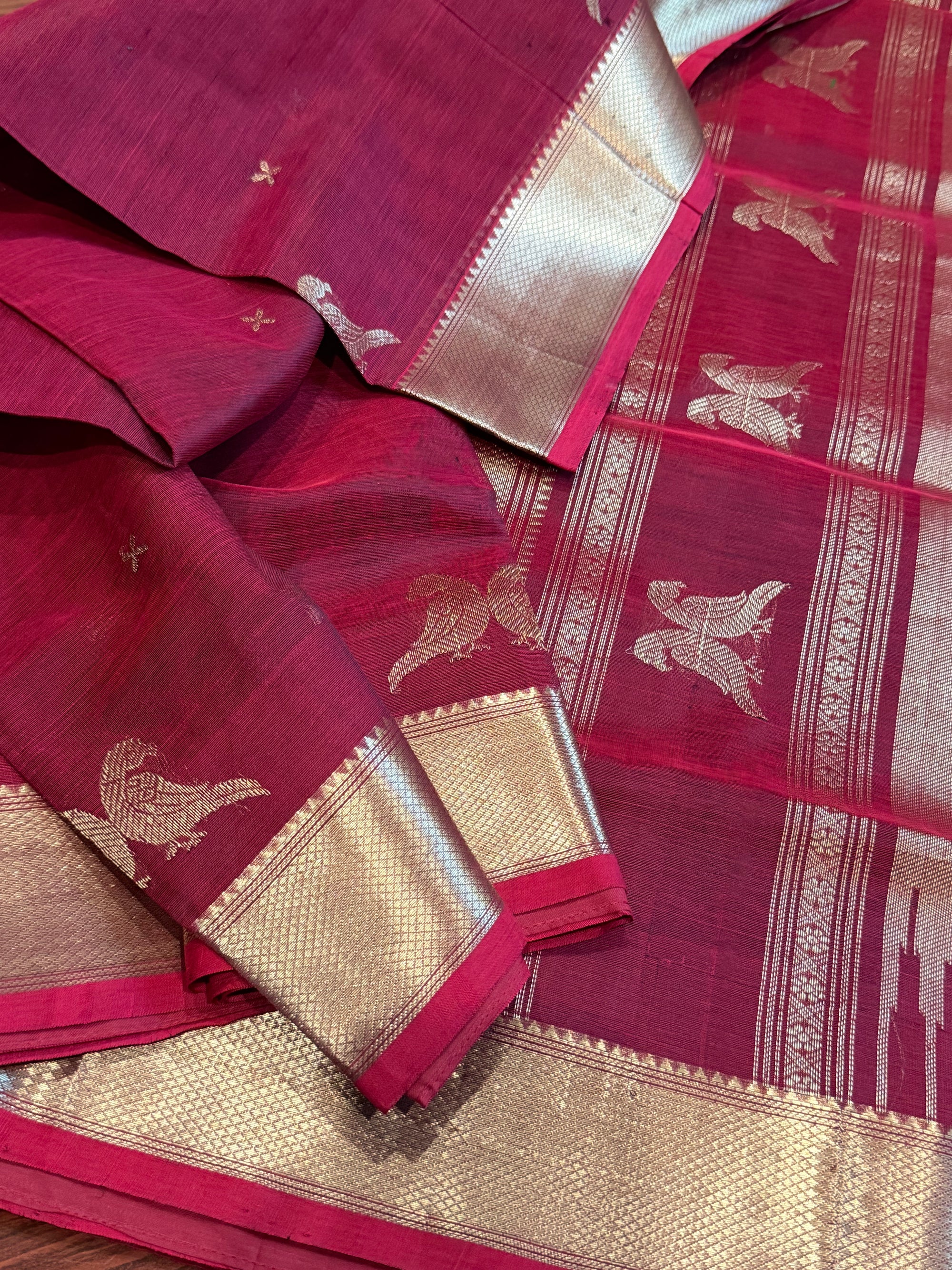Silk Cotton: Kili Butta (Ruby Red)