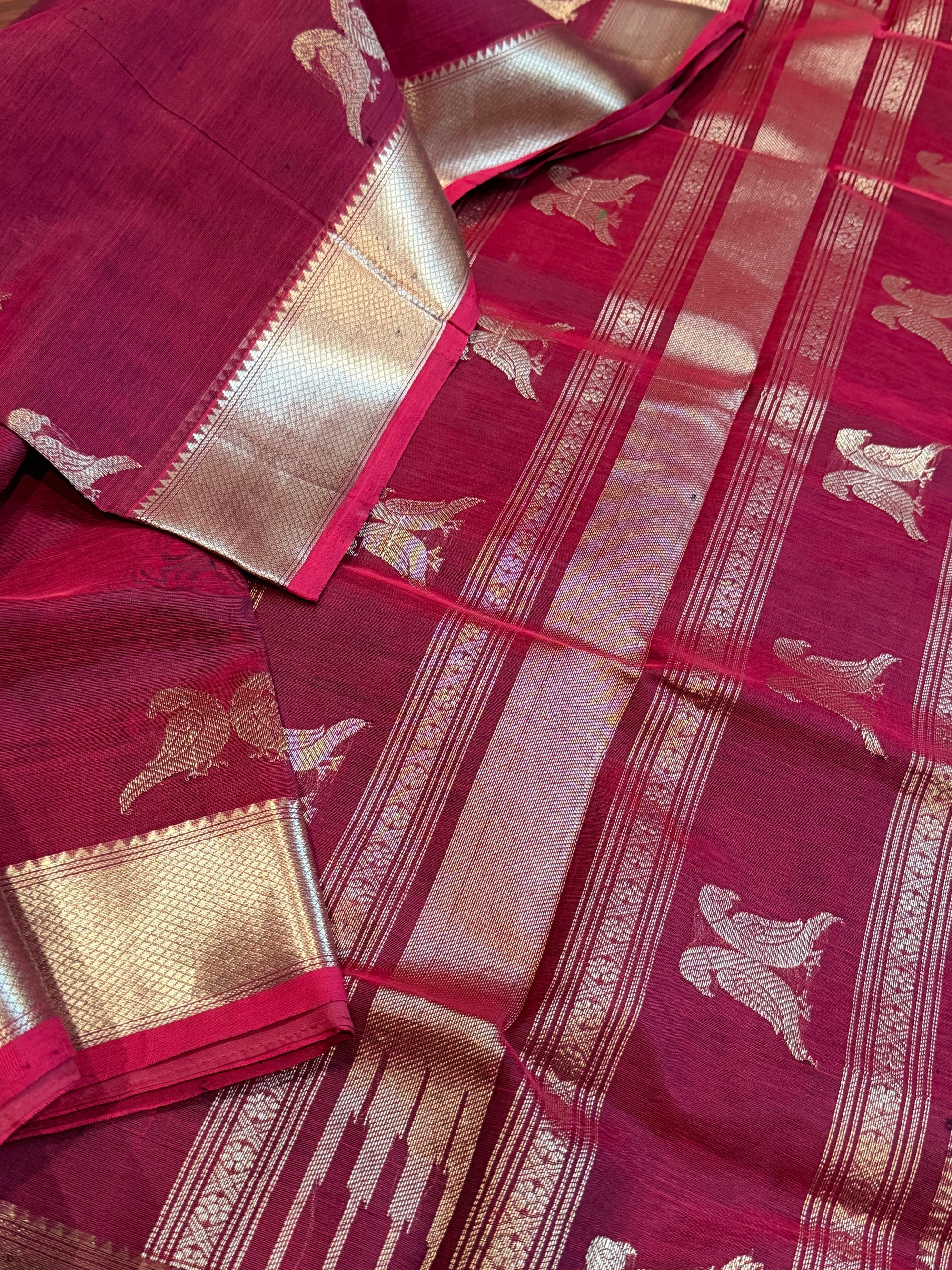 Silk Cotton: Kili Butta (Ruby Red)