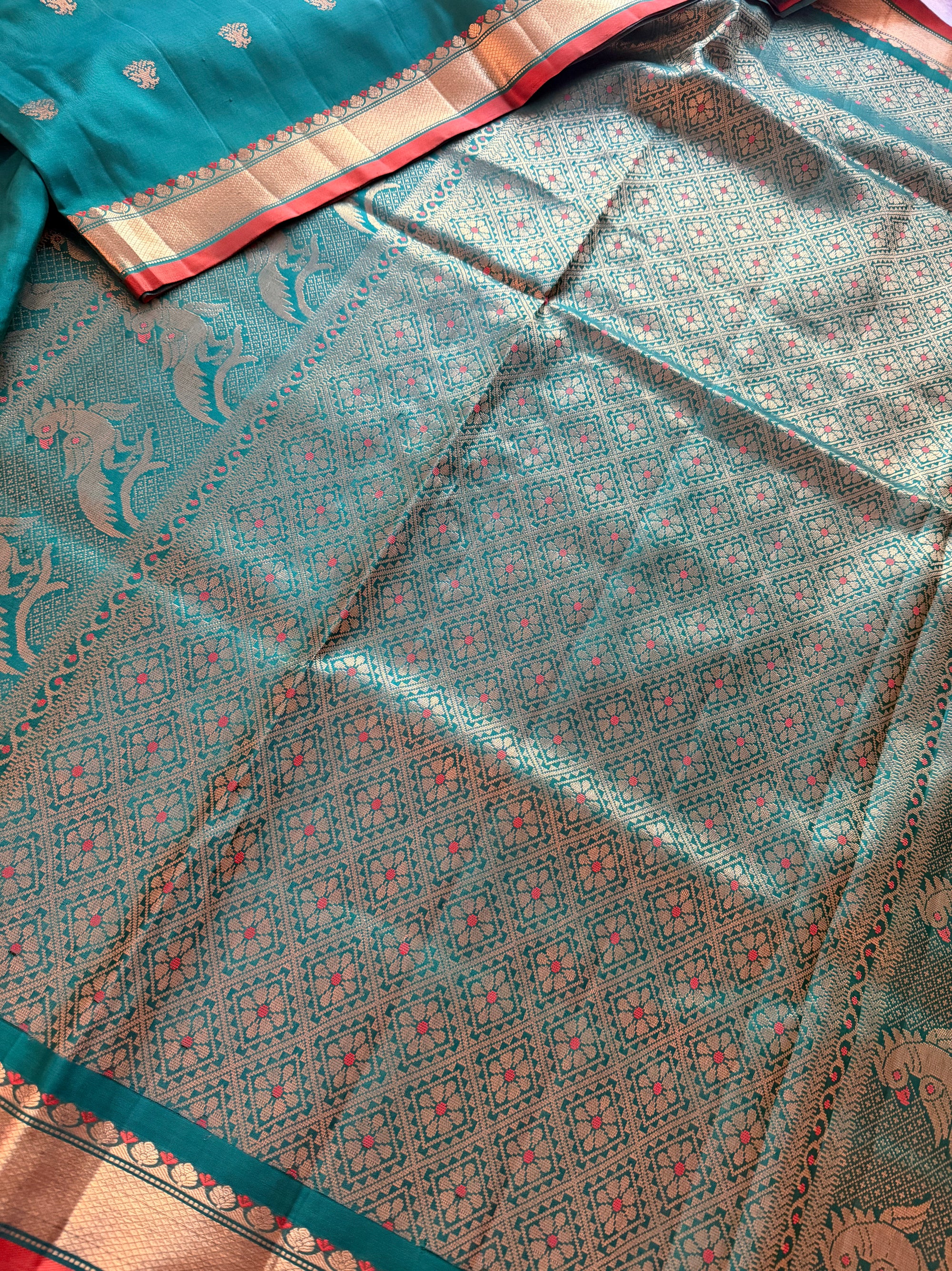 SWARA: Vintage Inspired Kanjivaram (Meenakshi Green)