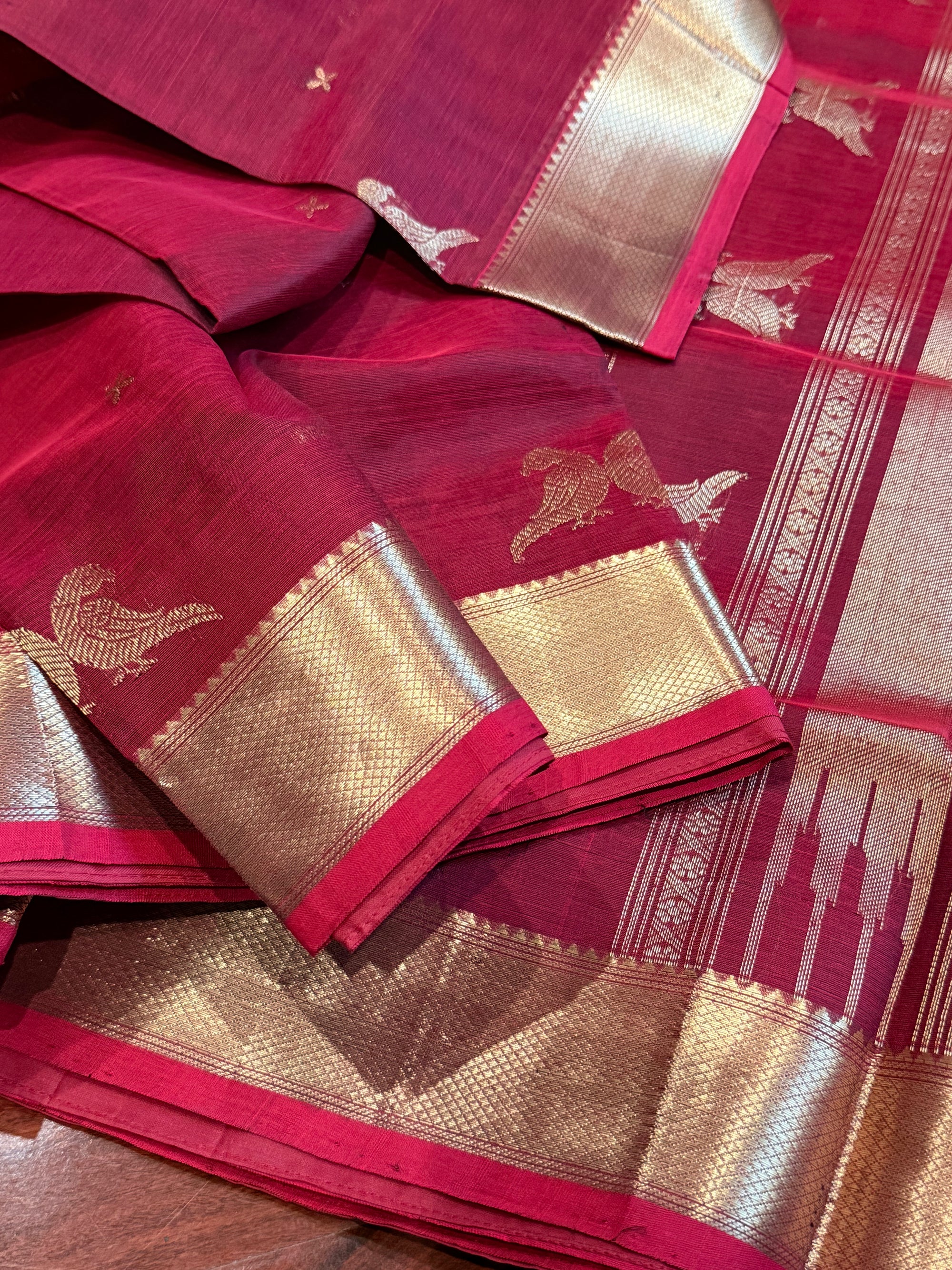 Silk Cotton: Kili Butta (Ruby Red)