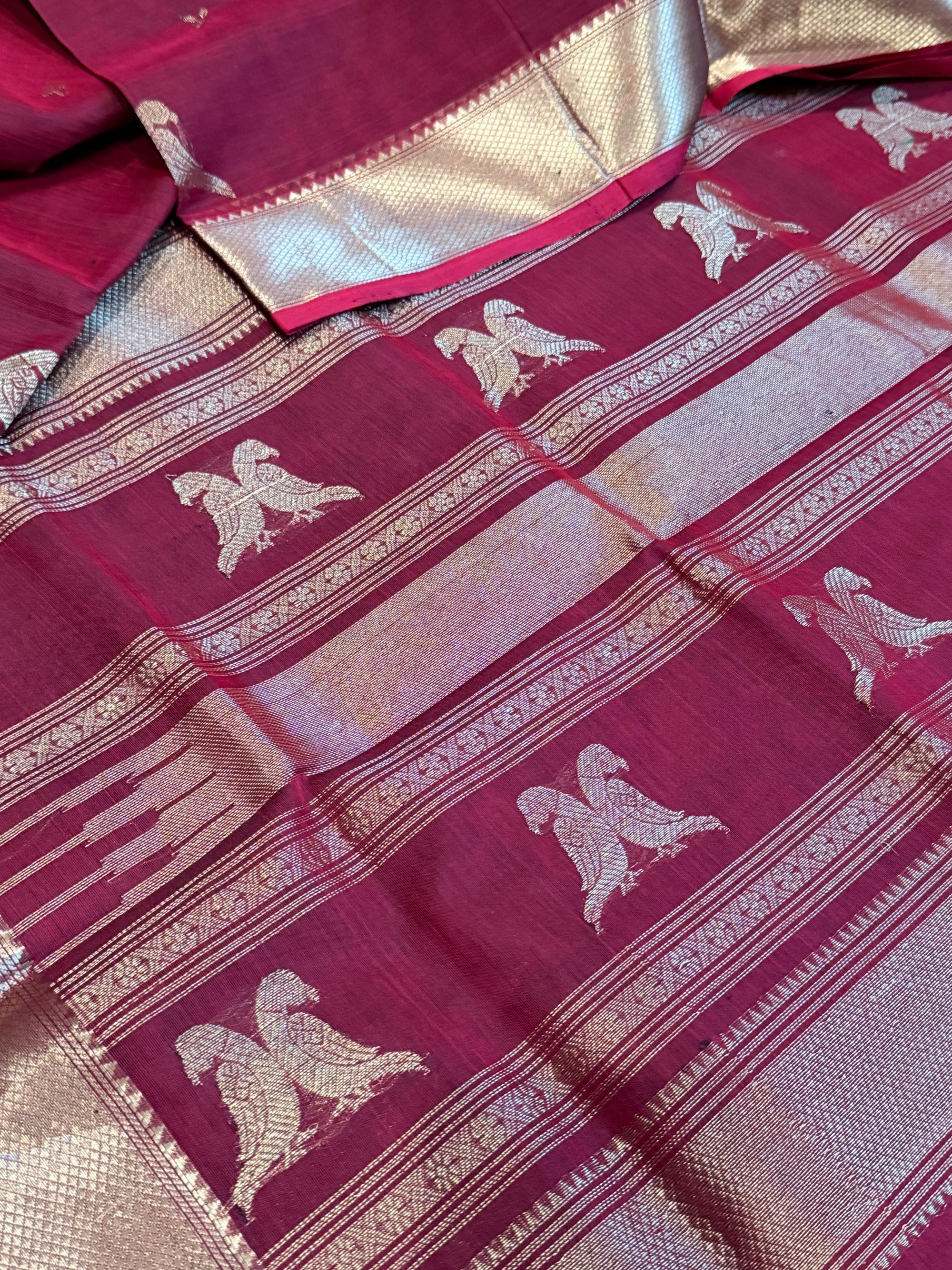 Silk Cotton: Kili Butta (Ruby Red)