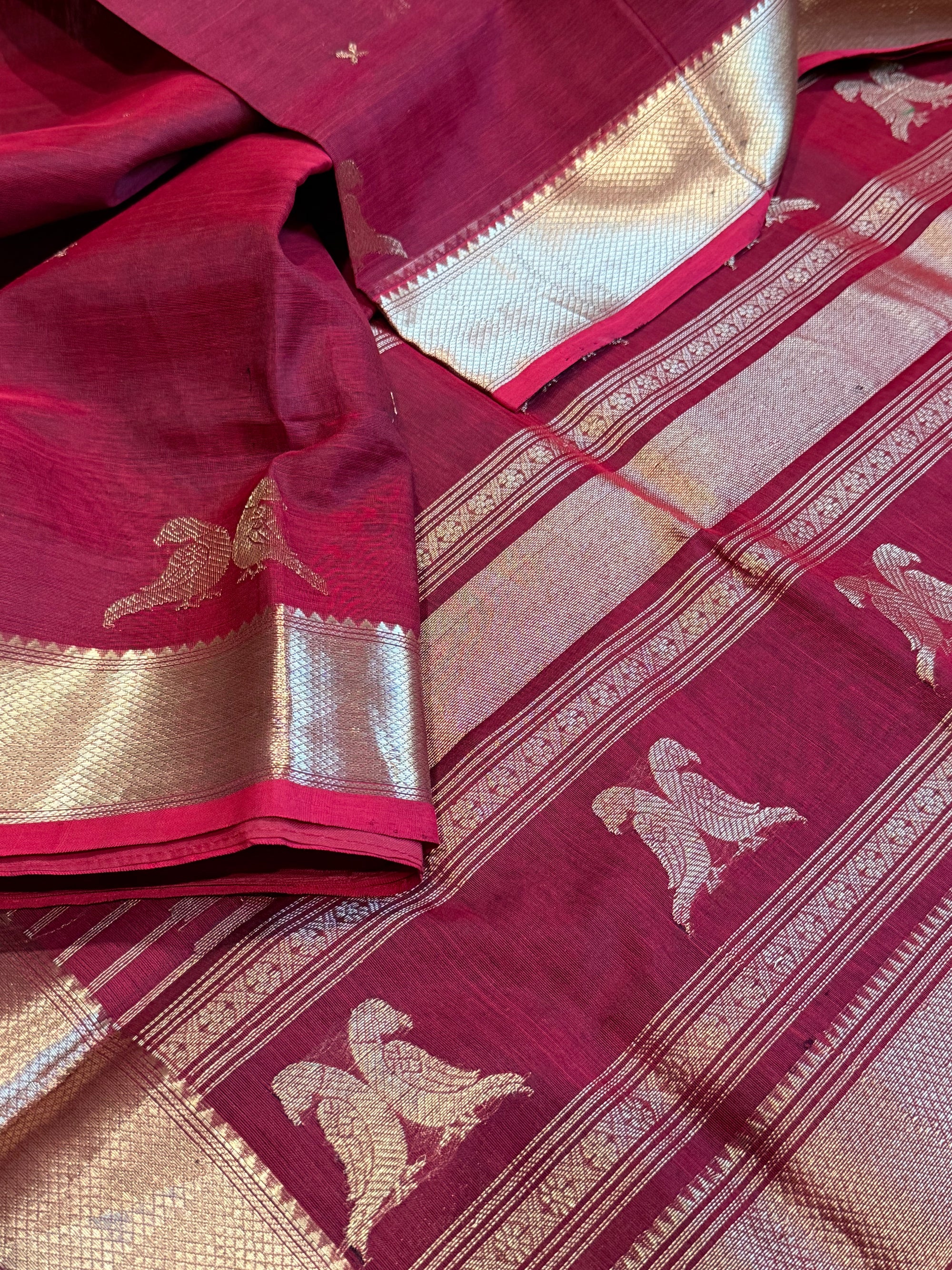 Silk Cotton: Kili Butta (Ruby Red)