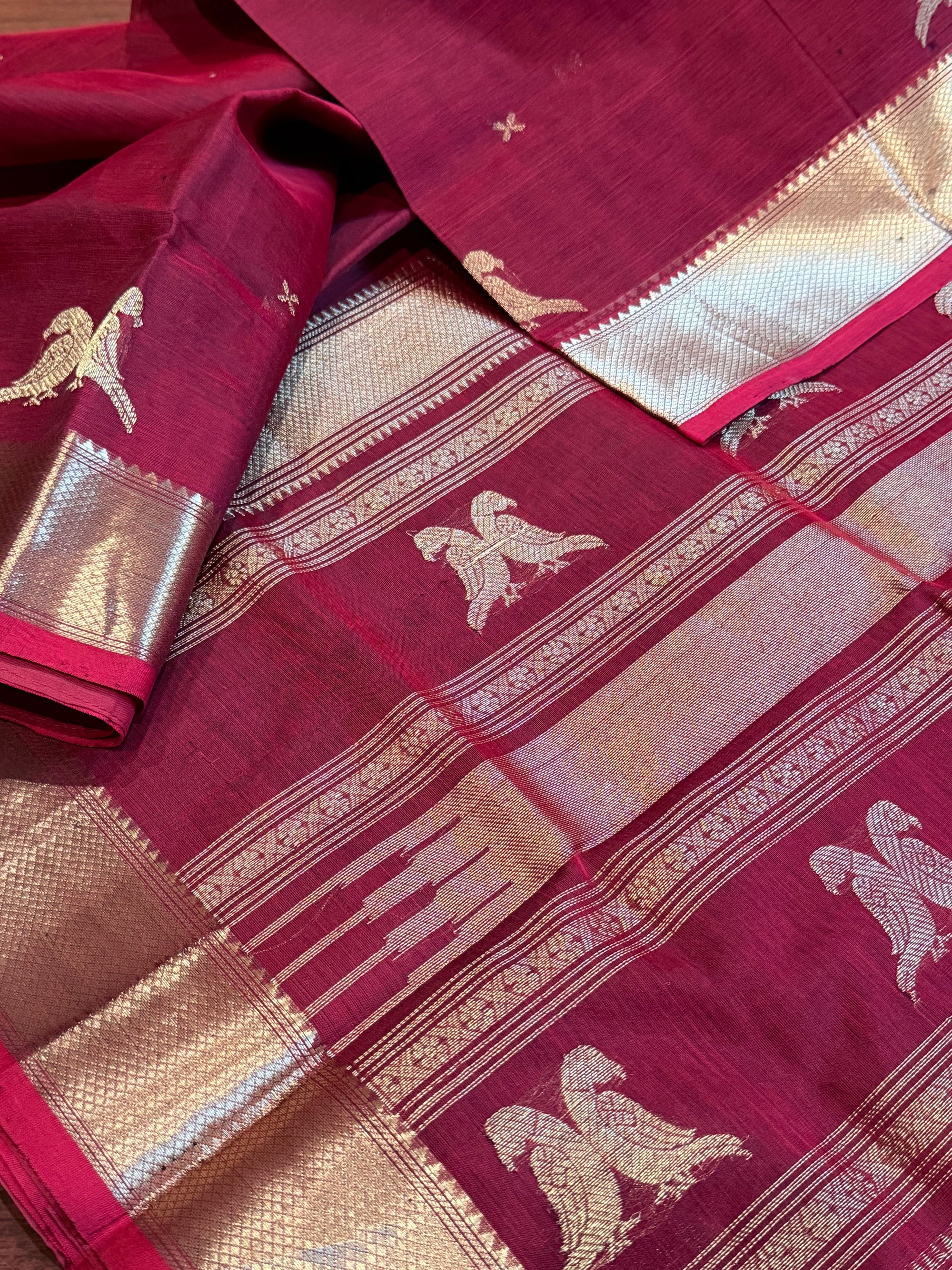 Silk Cotton: Kili Butta (Ruby Red)