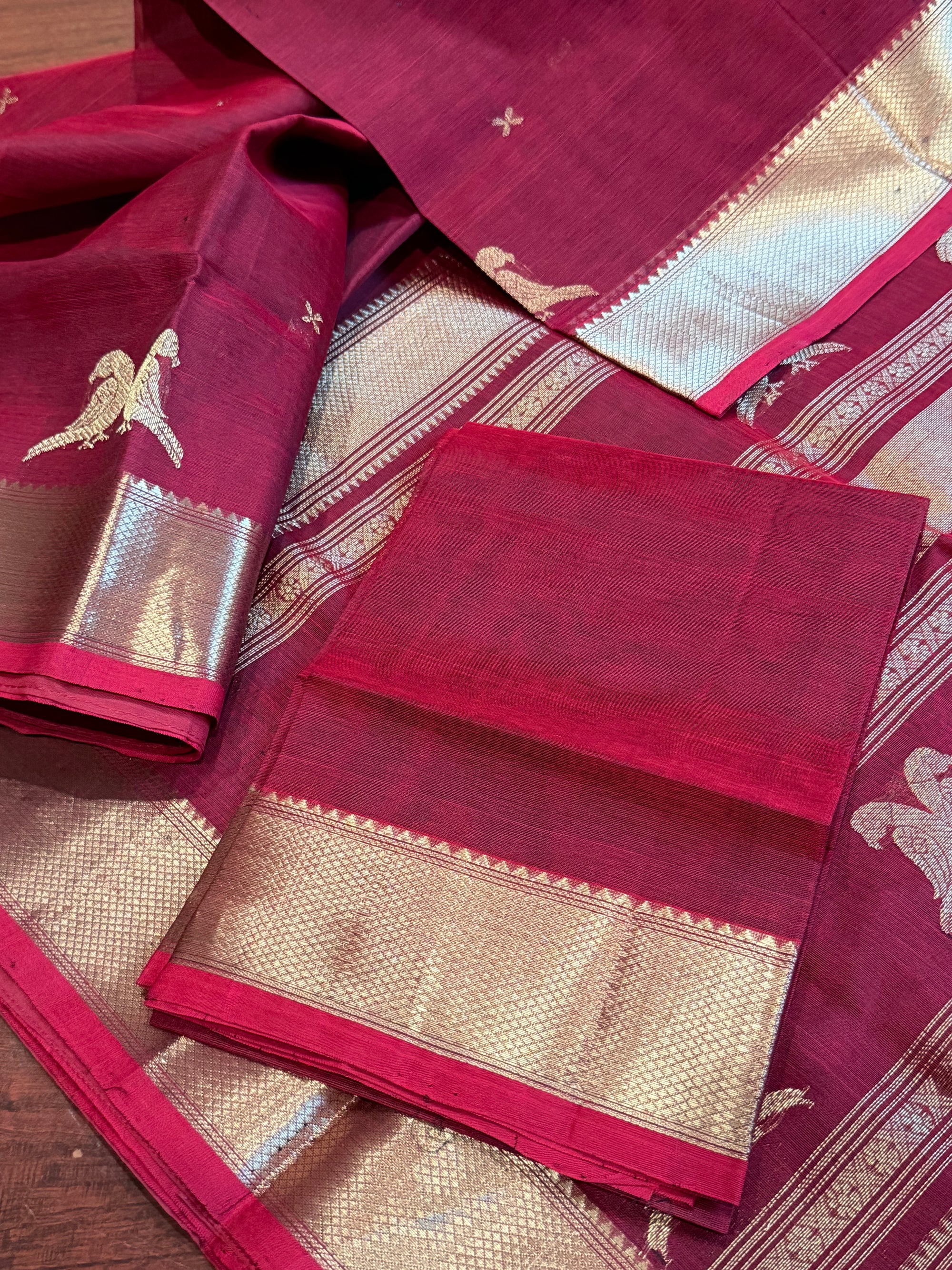 Silk Cotton: Kili Butta (Ruby Red)