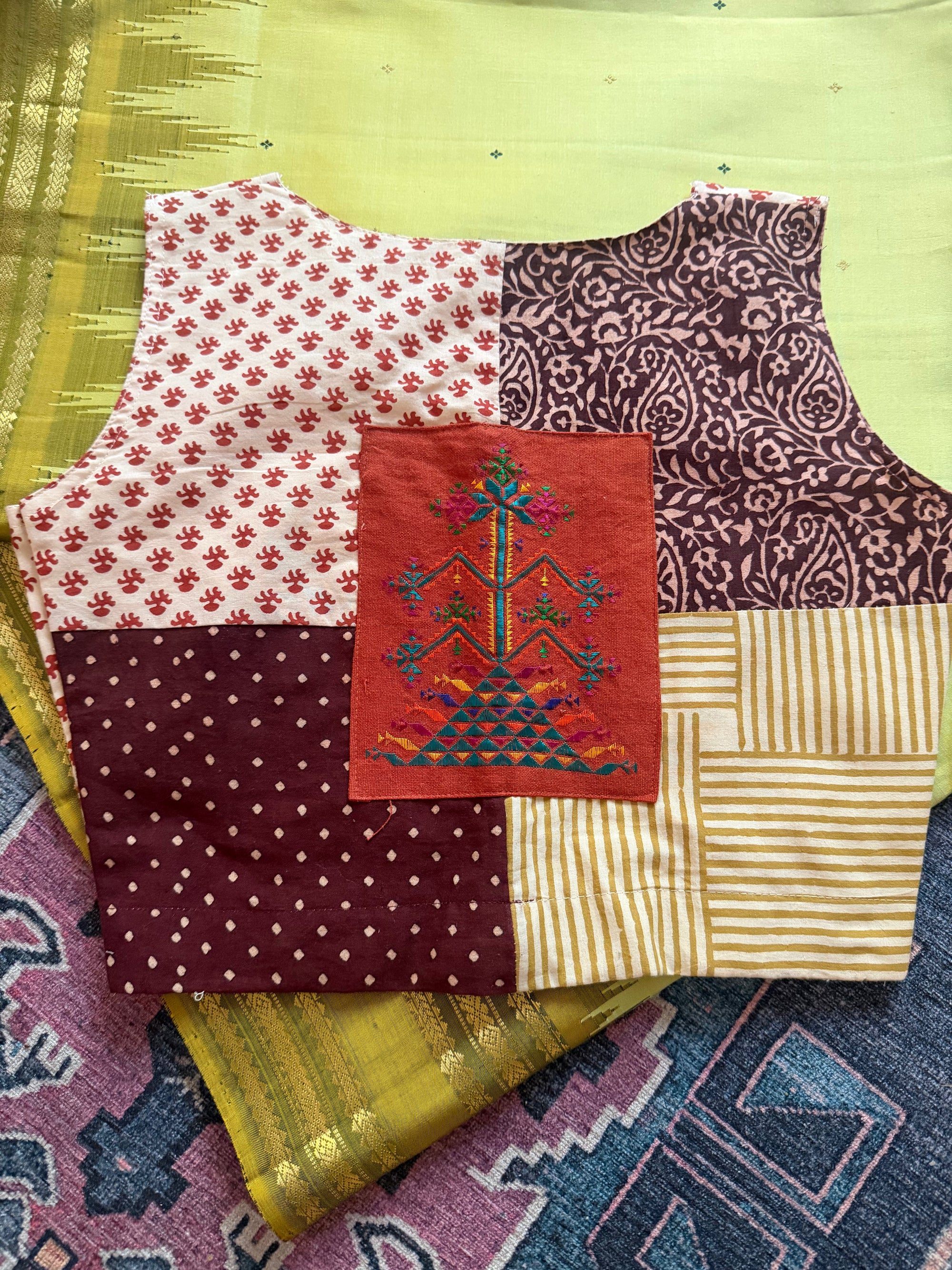 Handcrafted Ready to Wear Blouse : Ikat &amp; Suf Embroidery (Multple Sizes)