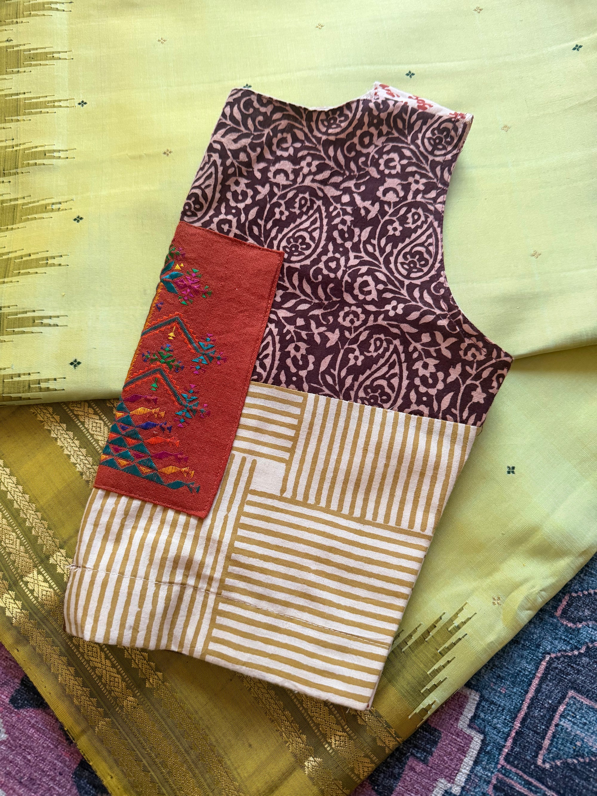 Handcrafted Ready to Wear Blouse : Ikat &amp; Suf Embroidery (Multple Sizes)