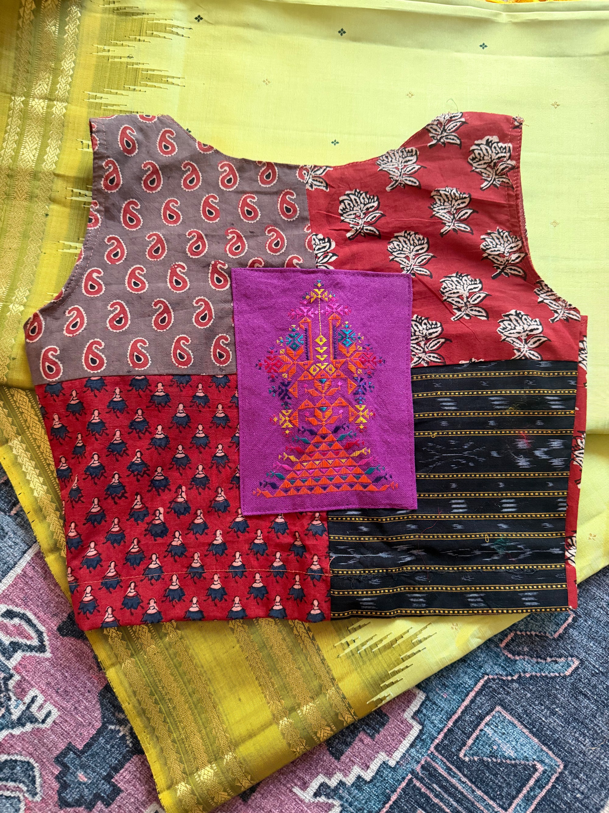 Handcrafted Ready to Wear Blouse : Ikat &amp; Suf Embroidery (Multiple Sizes)