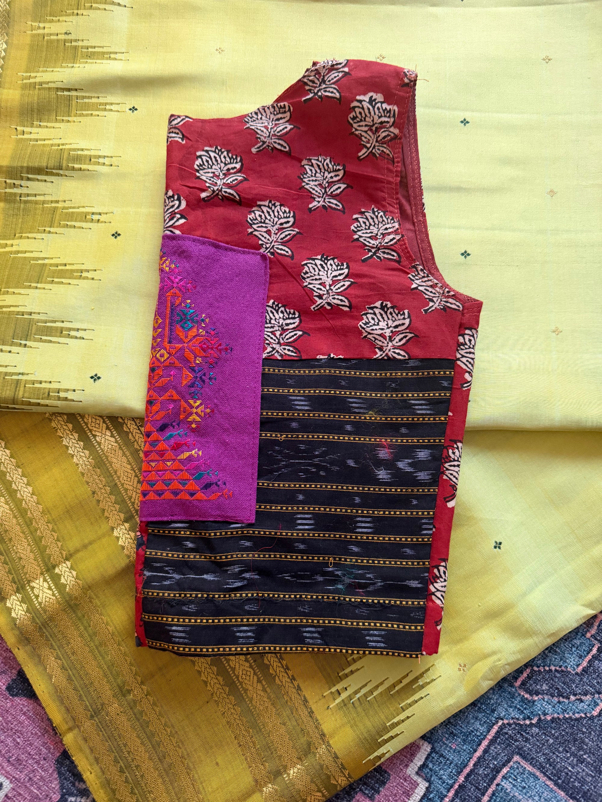 Handcrafted Ready to Wear Blouse : Ikat &amp; Suf Embroidery (Multiple Sizes)