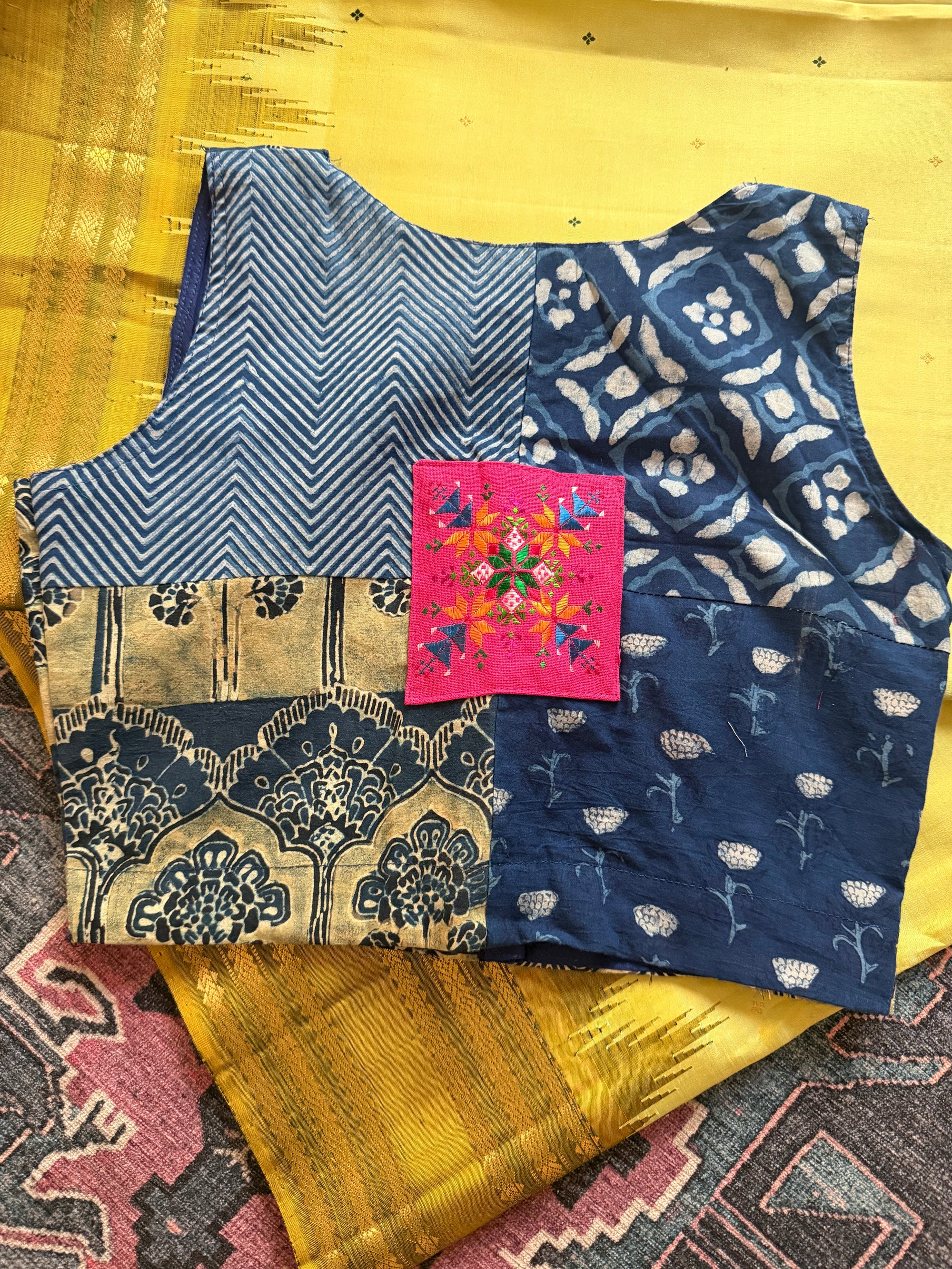 Handcrafted Ready to Wear Blouse : Ikat &amp; Suf Embroidery (36/38)