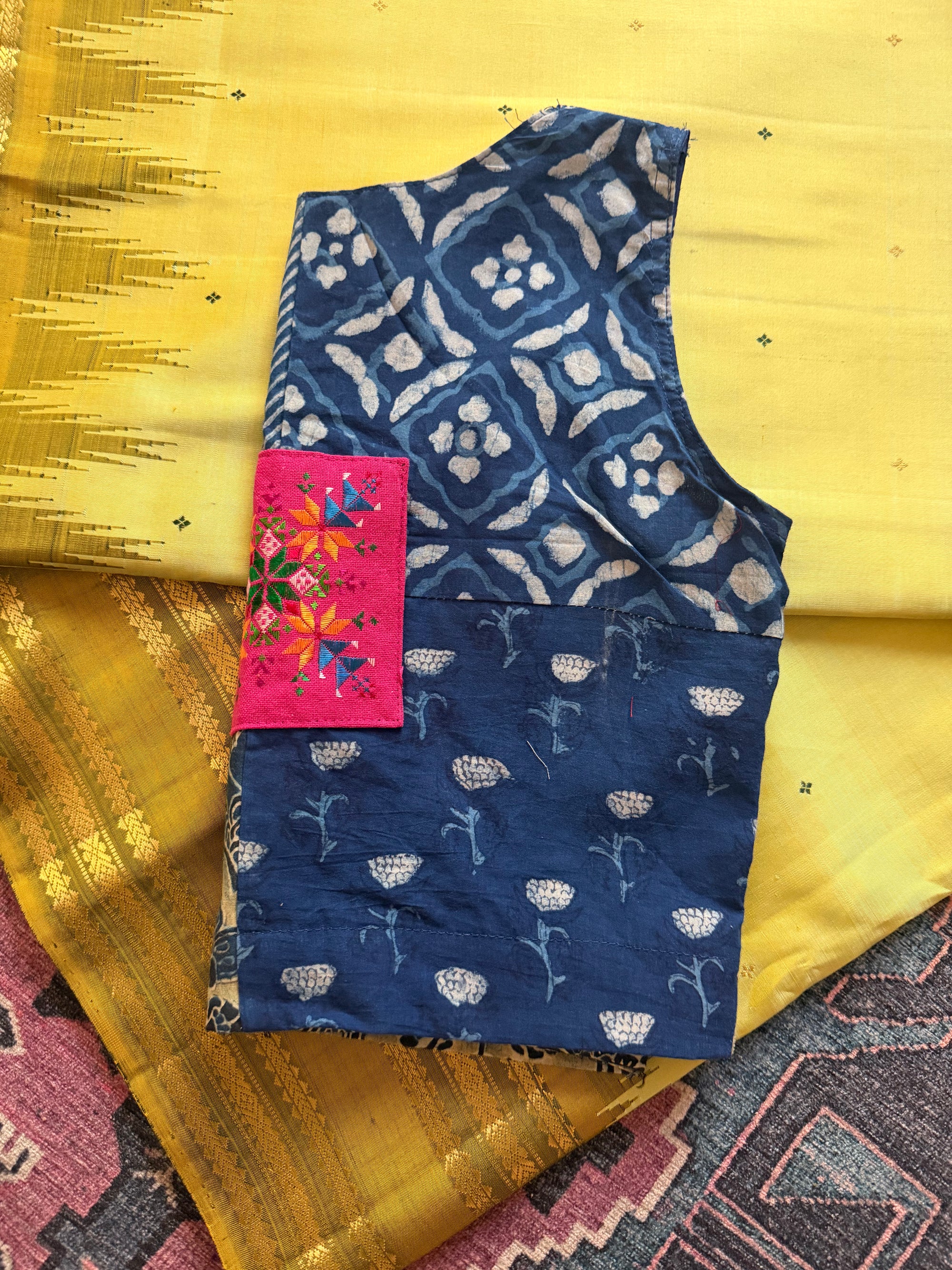 Handcrafted Ready to Wear Blouse : Ikat &amp; Suf Embroidery (36/38)