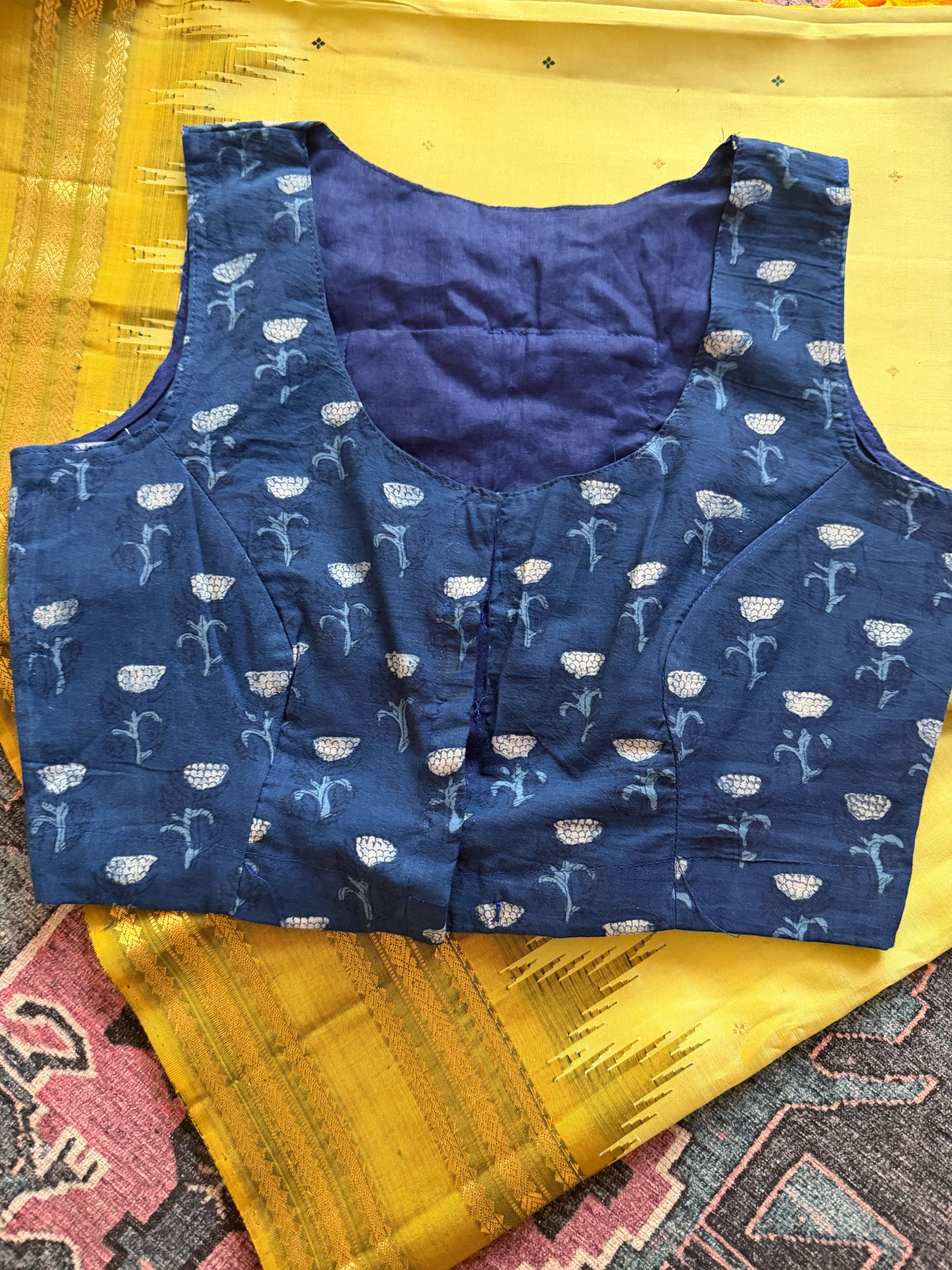 Handcrafted Ready to Wear Blouse : Ikat &amp; Suf Embroidery (38/40)