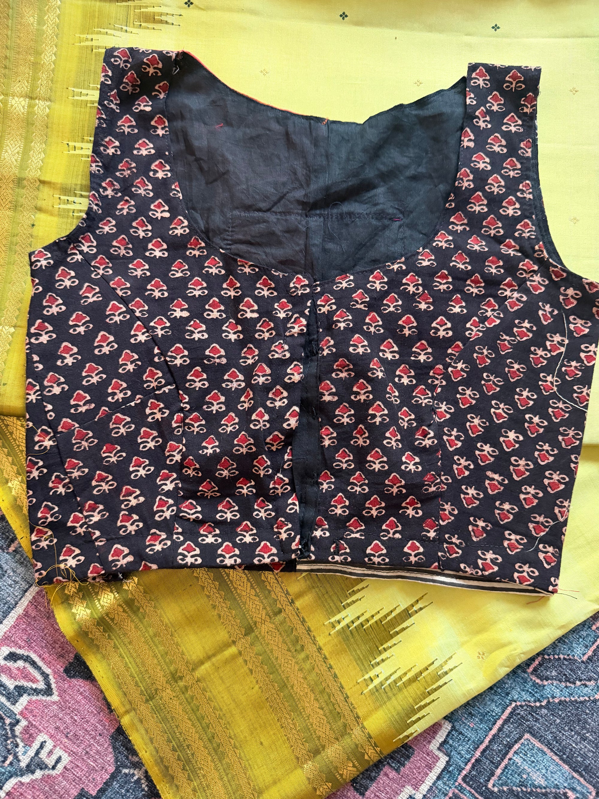 Handcrafted Ready to Wear Blouse : Ikat &amp; Suf Embroidery (34/36)