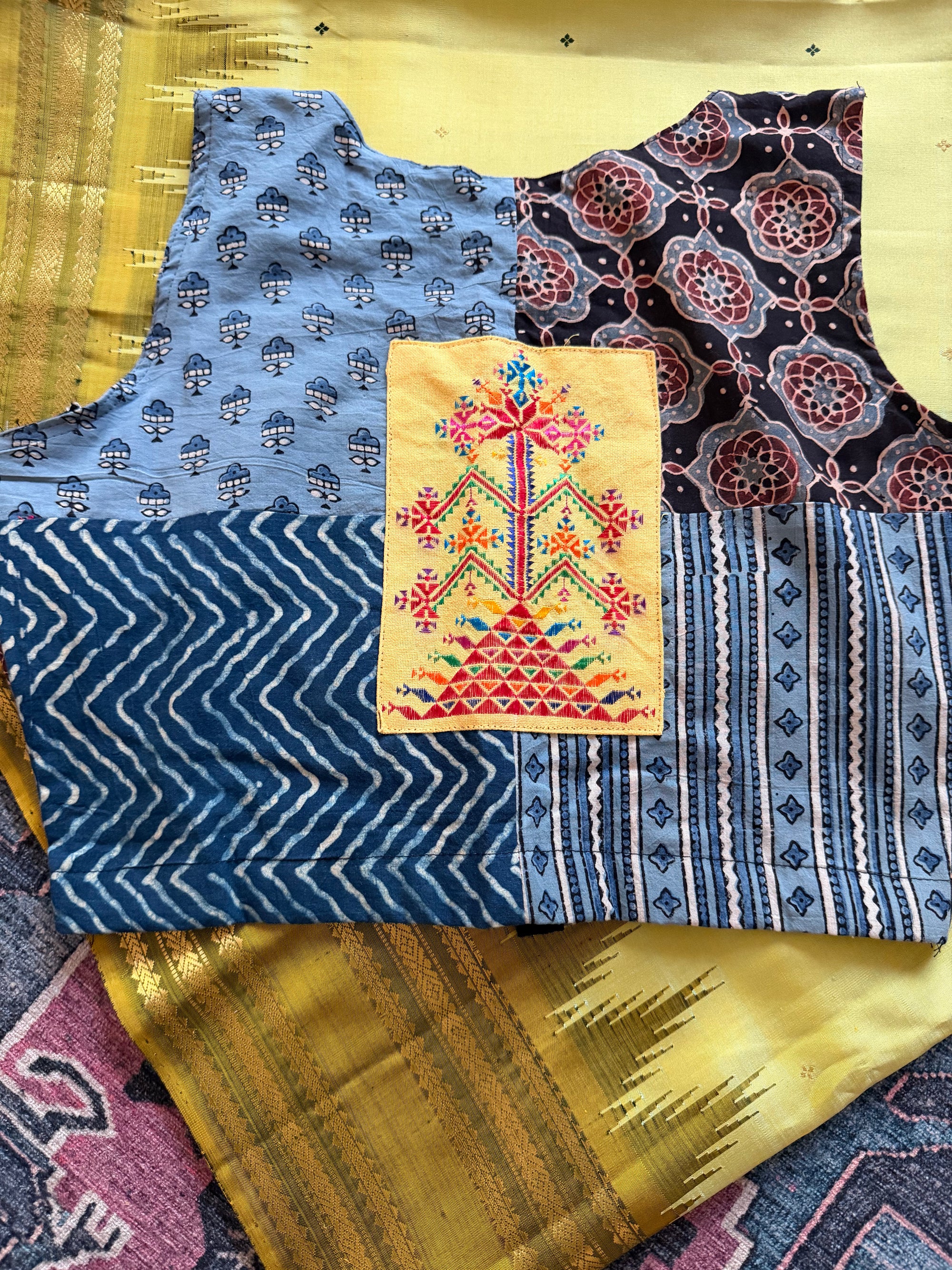 Handcrafted Ready to Wear Blouse : Ikat &amp; Suf Embroidery (36/38)