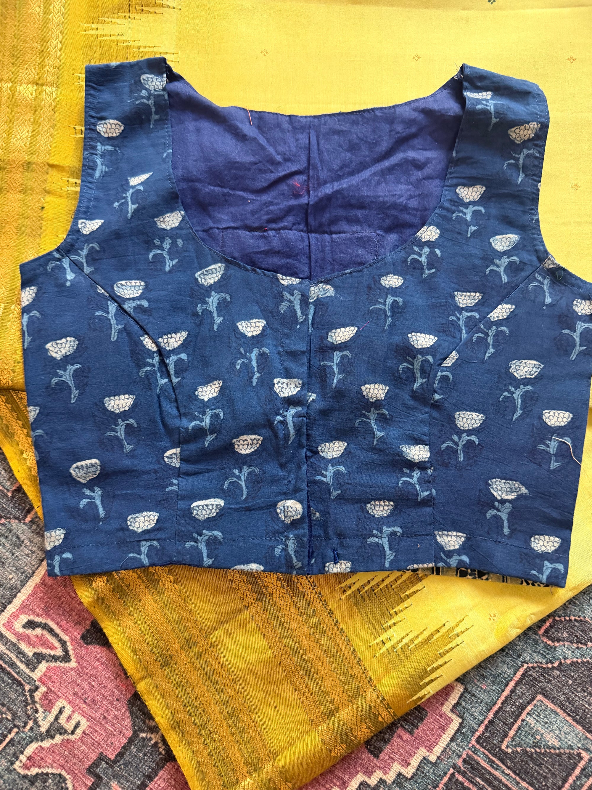 Handcrafted Ready to Wear Blouse : Ikat &amp; Suf Embroidery (34/36)