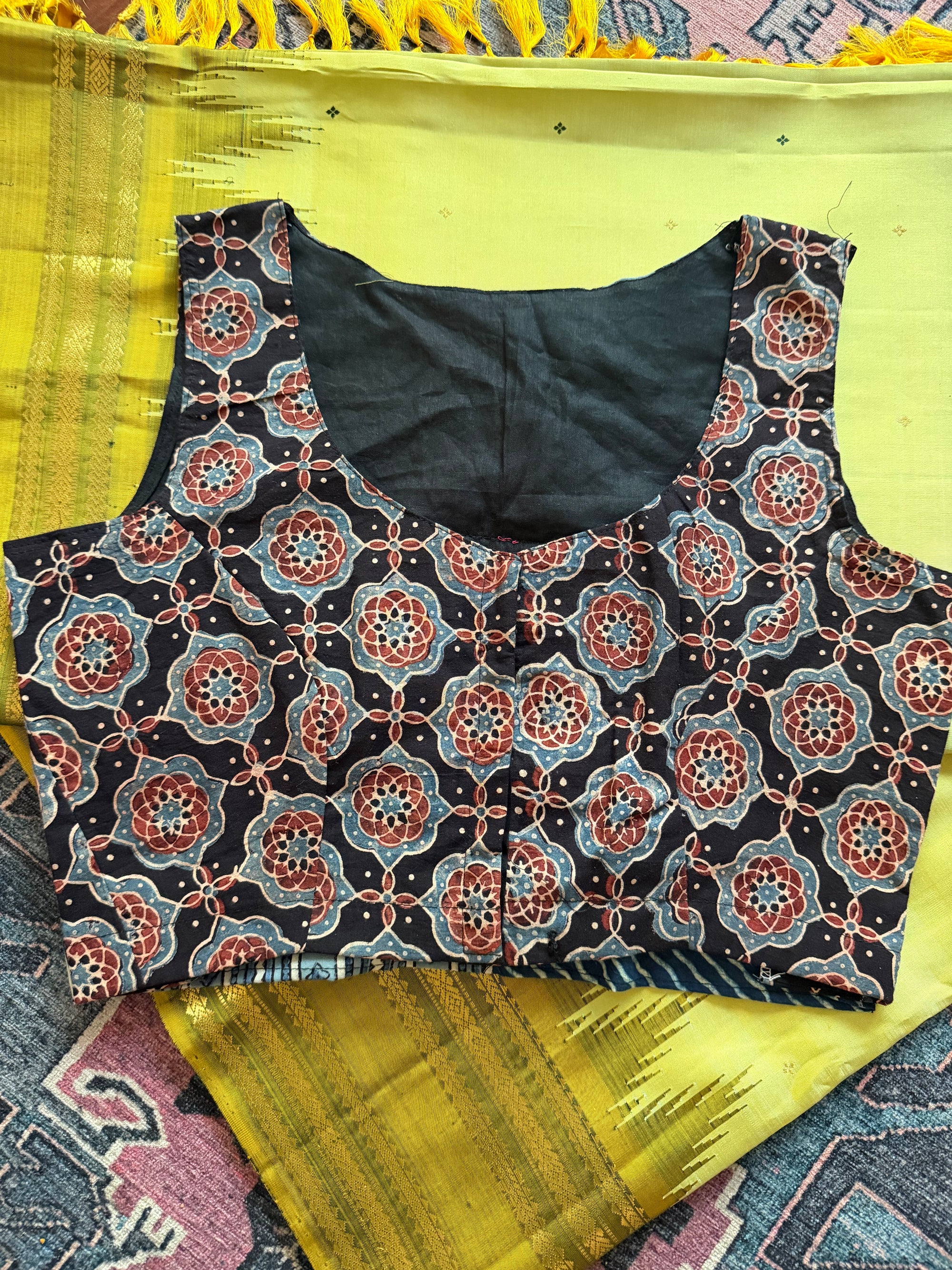 Handcrafted Ready to Wear Blouse : Ikat &amp; Suf Embroidery (38/40)