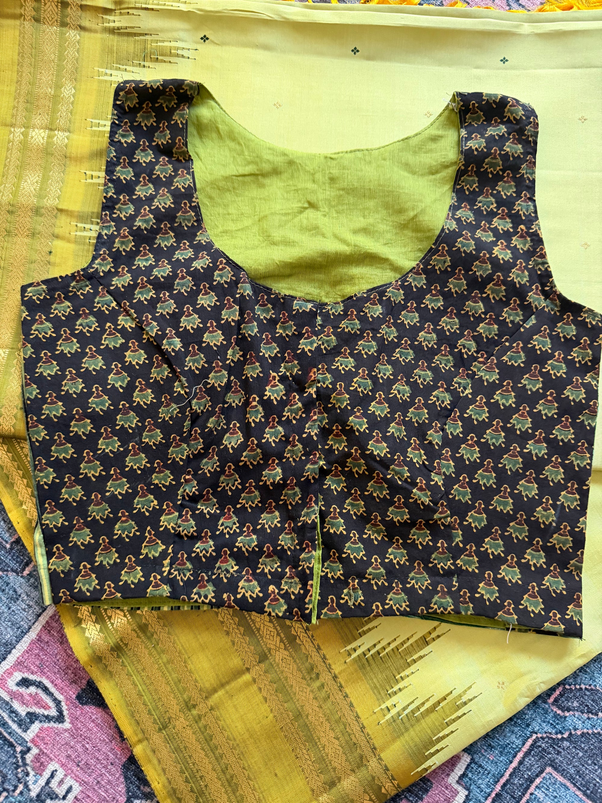 Handcrafted Ready to Wear Blouse : Ikat &amp; Suf Embroidery (34/36)