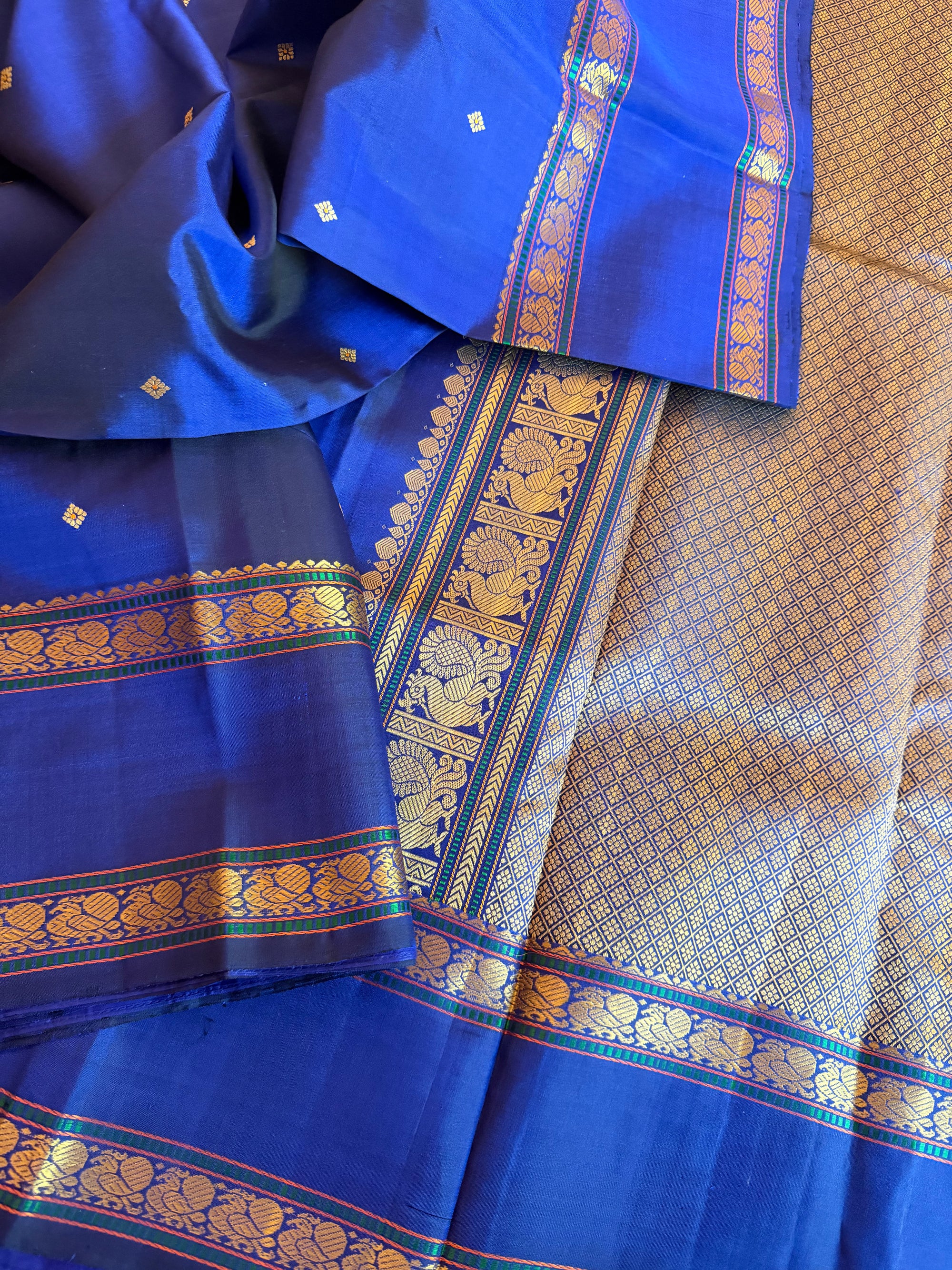 No Zari Kanjivaram Silk: Royal Blue
