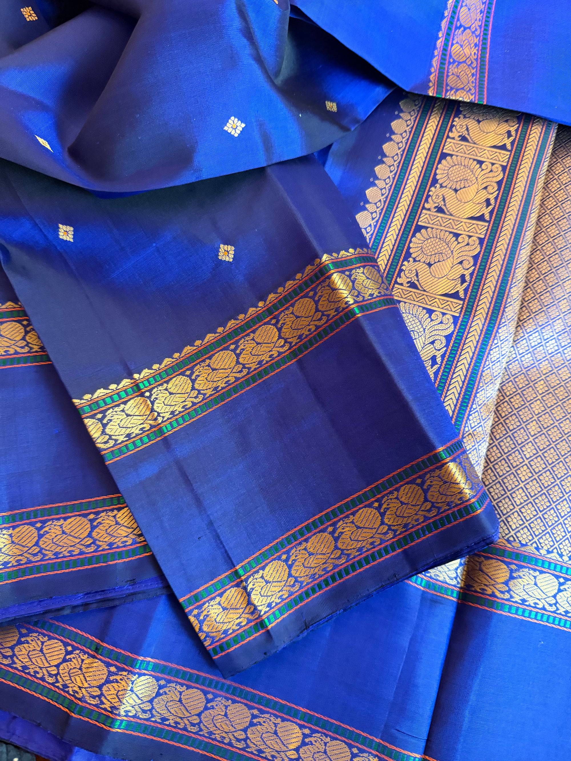No Zari Kanjivaram Silk: Royal Blue