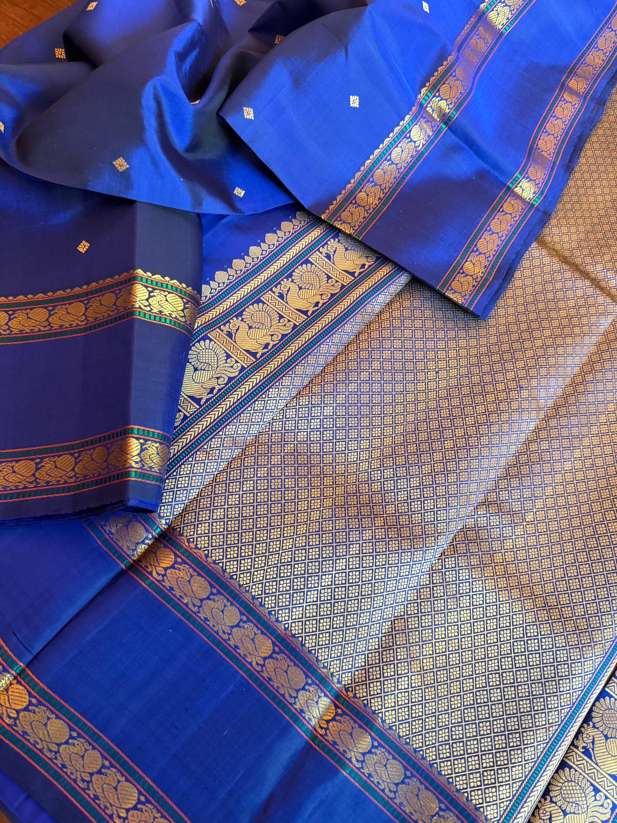 No Zari Kanjivaram Silk: Royal Blue