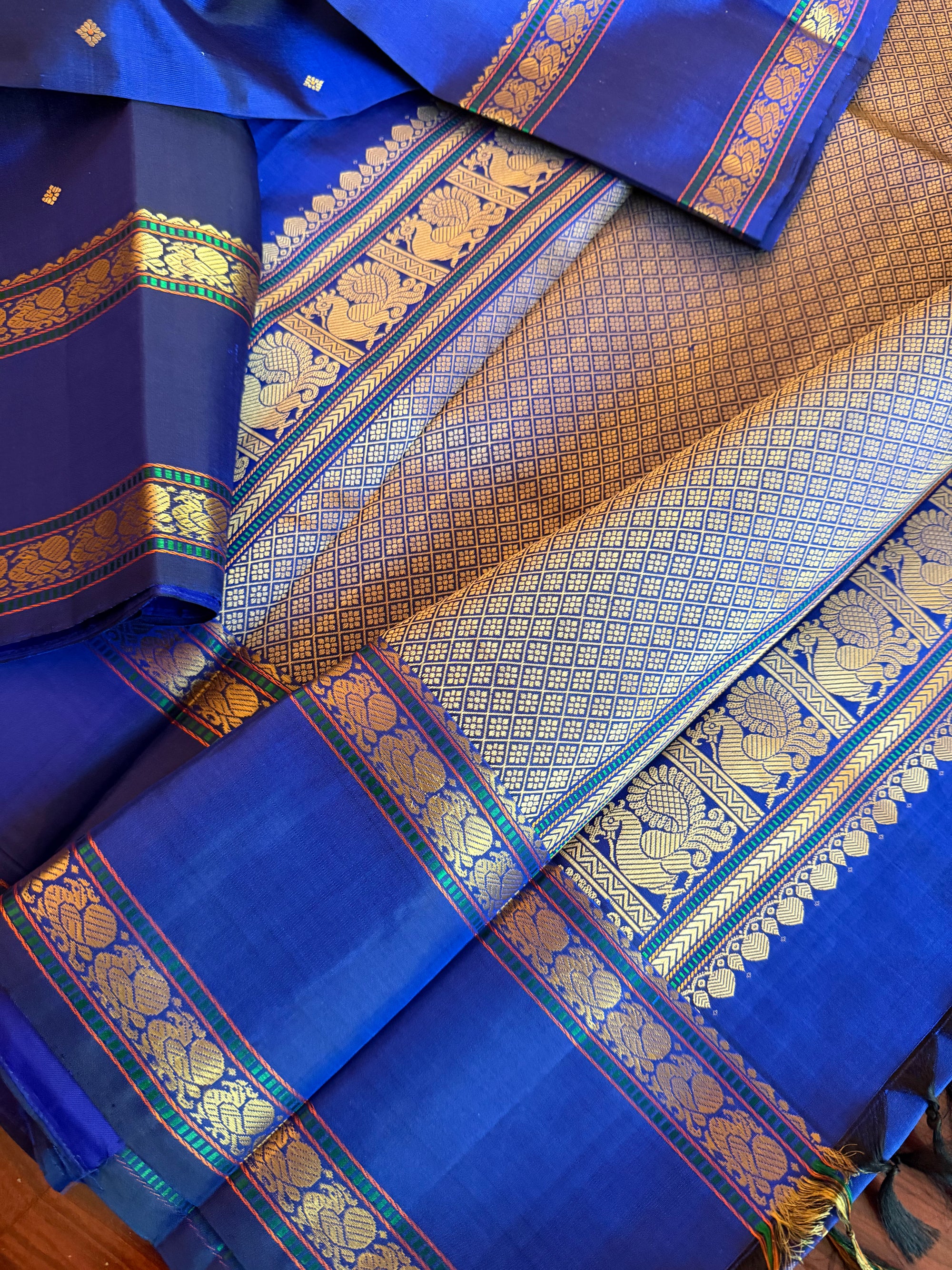 No Zari Kanjivaram Silk: Royal Blue