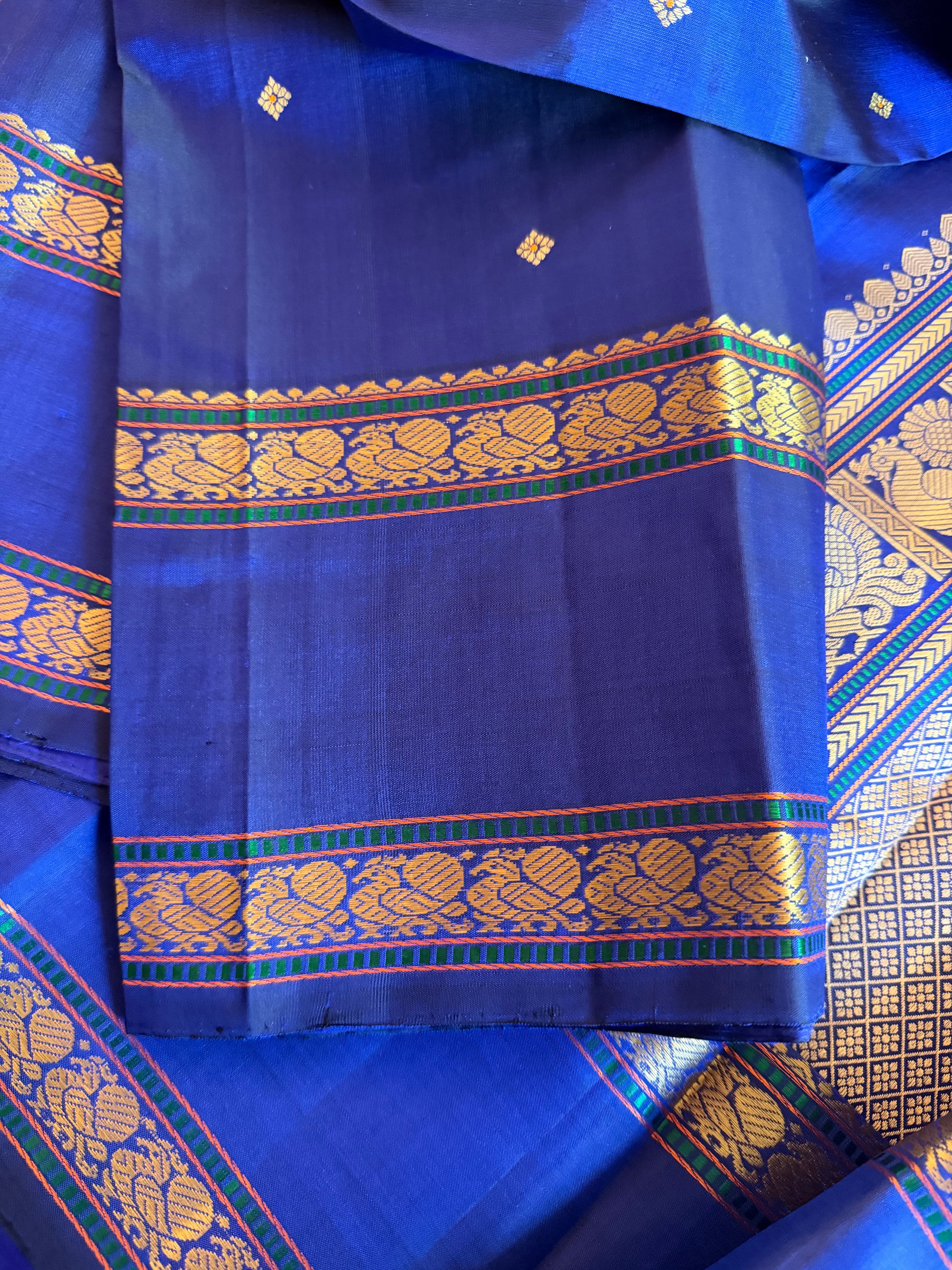 No Zari Kanjivaram Silk: Royal Blue