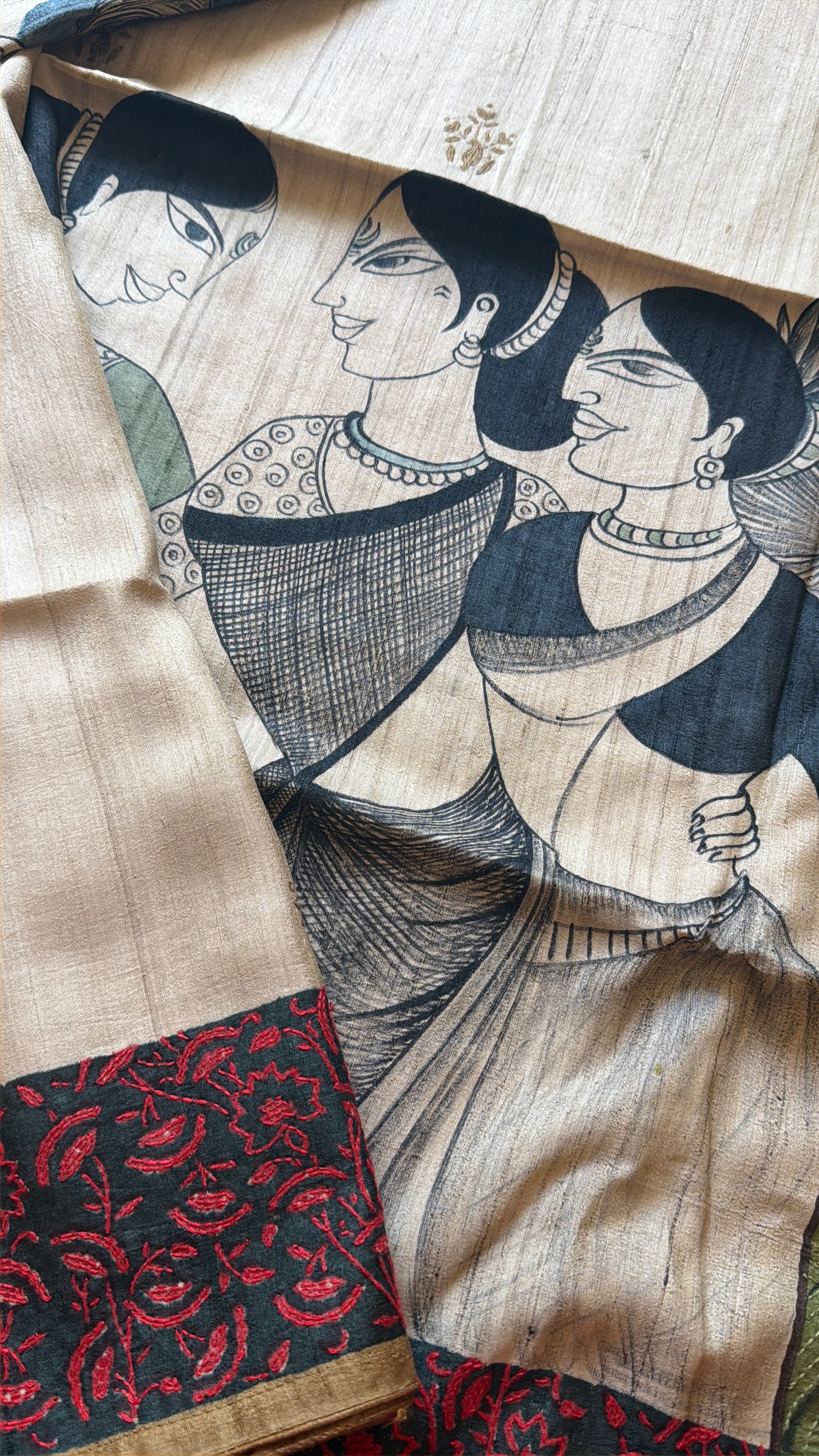 Kamaniya Kantha : Handcrafted Tussar