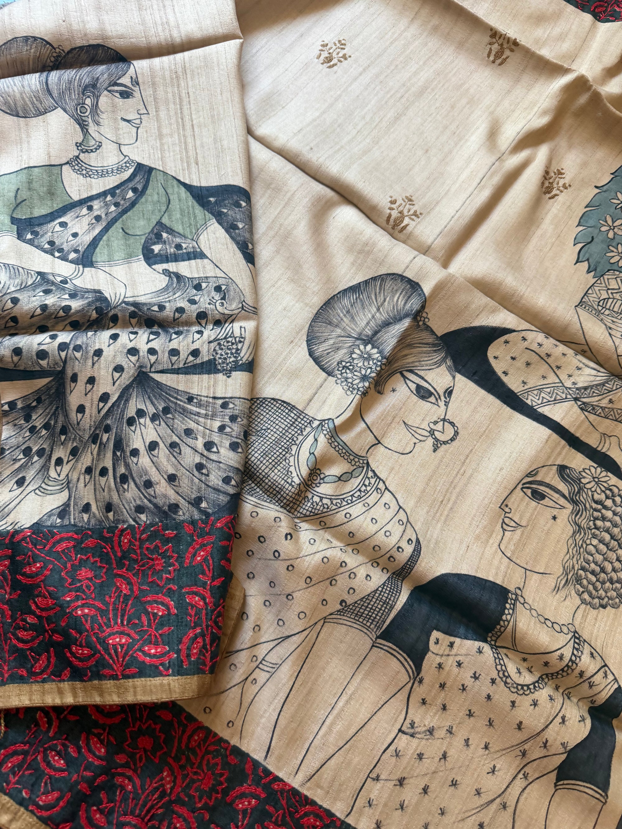 Kamaniya Kantha : Handcrafted Tussar