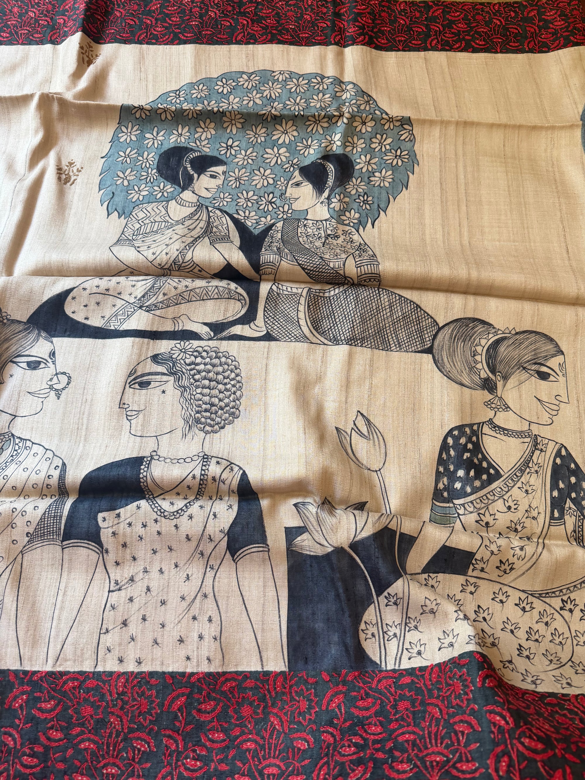 Kamaniya Kantha : Handcrafted Tussar