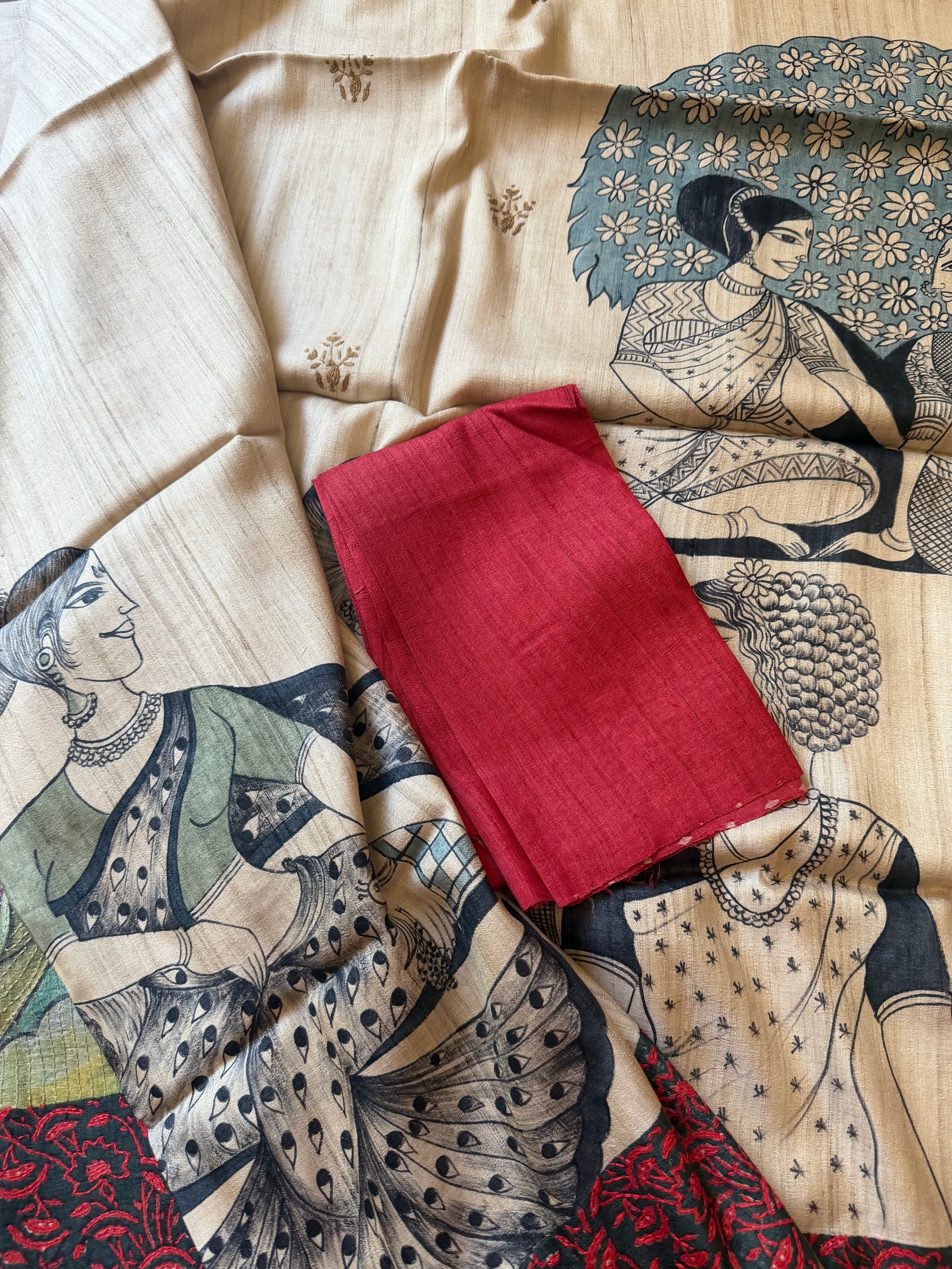 Kamaniya Kantha : Handcrafted Tussar