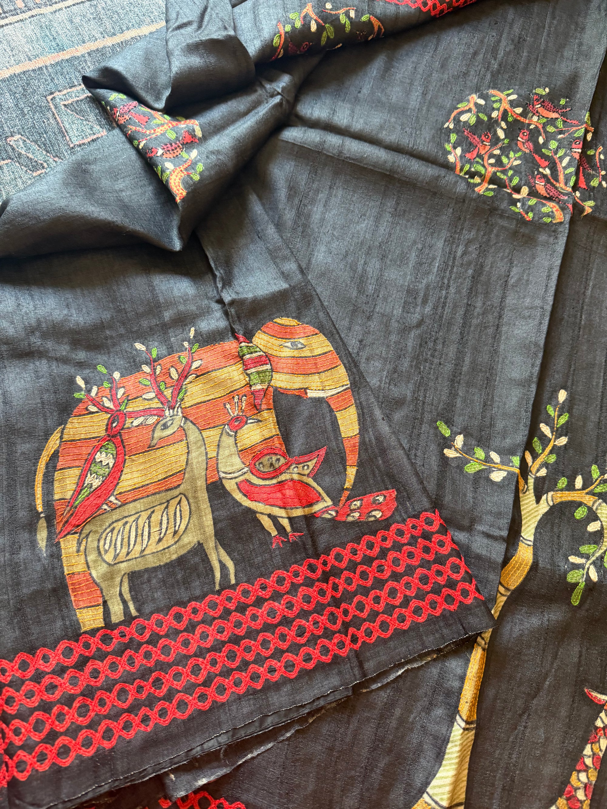 Kamaniya Kantha : Handcrafted Tussar