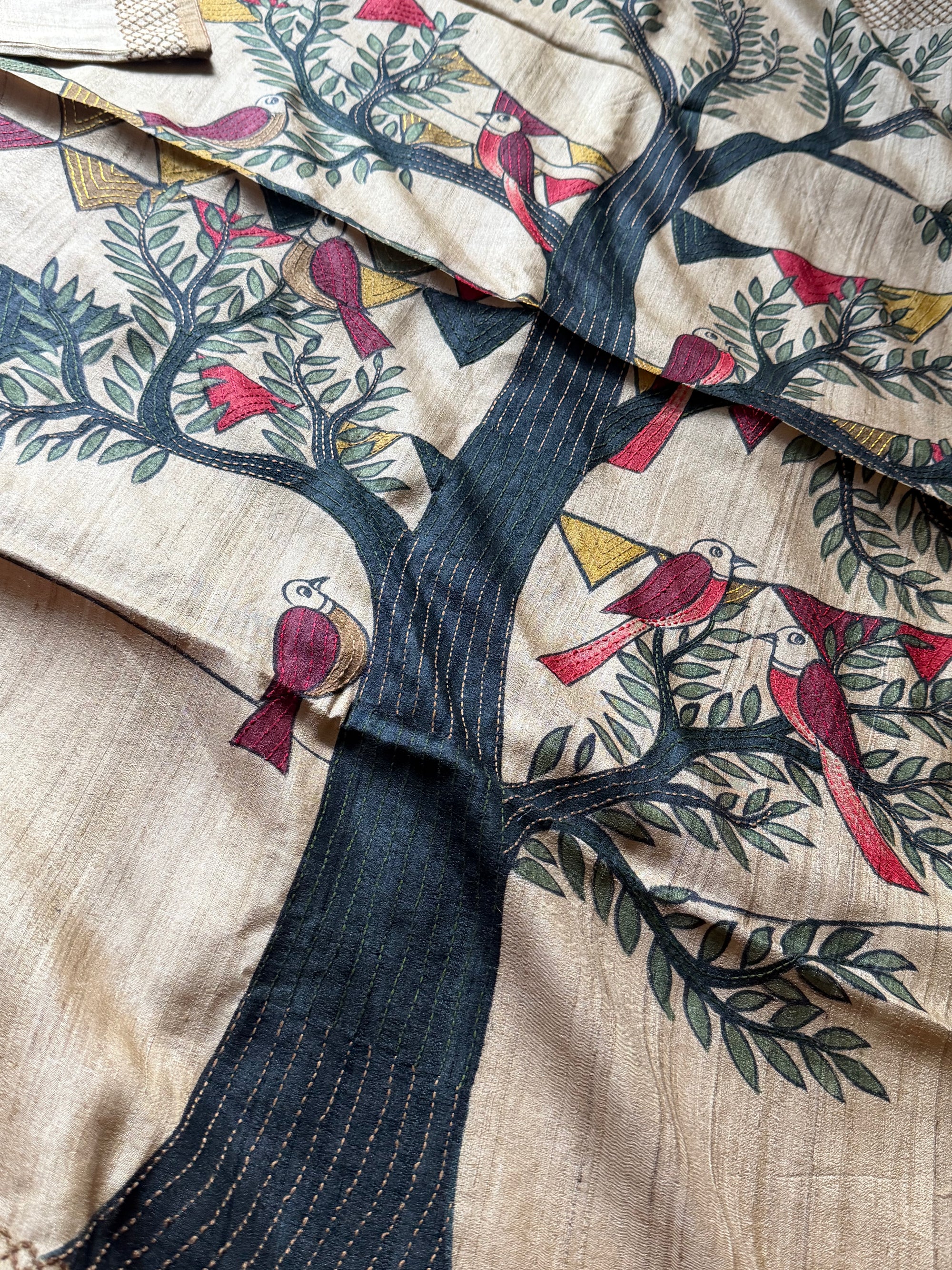 Kamaniya Kantha : Handcrafted Tussar