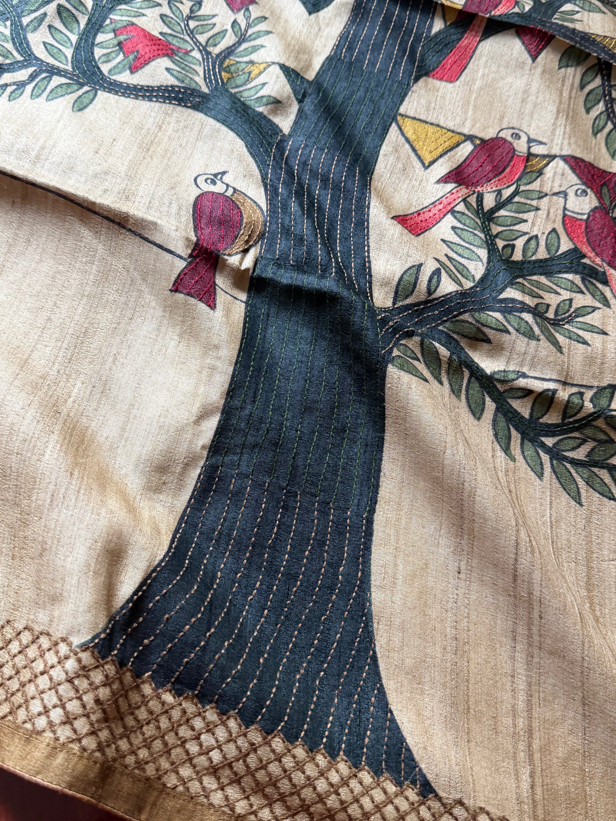 Kamaniya Kantha : Handcrafted Tussar