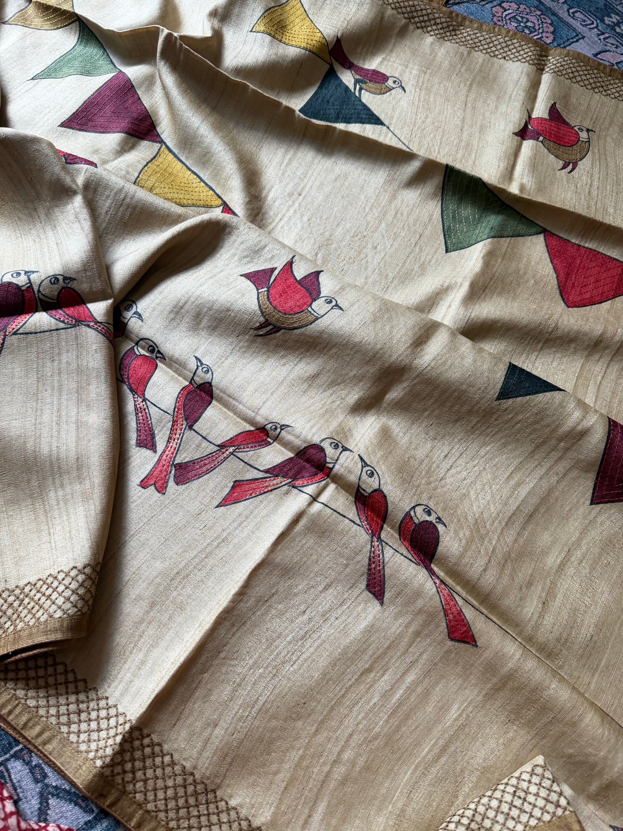 Kamaniya Kantha : Handcrafted Tussar