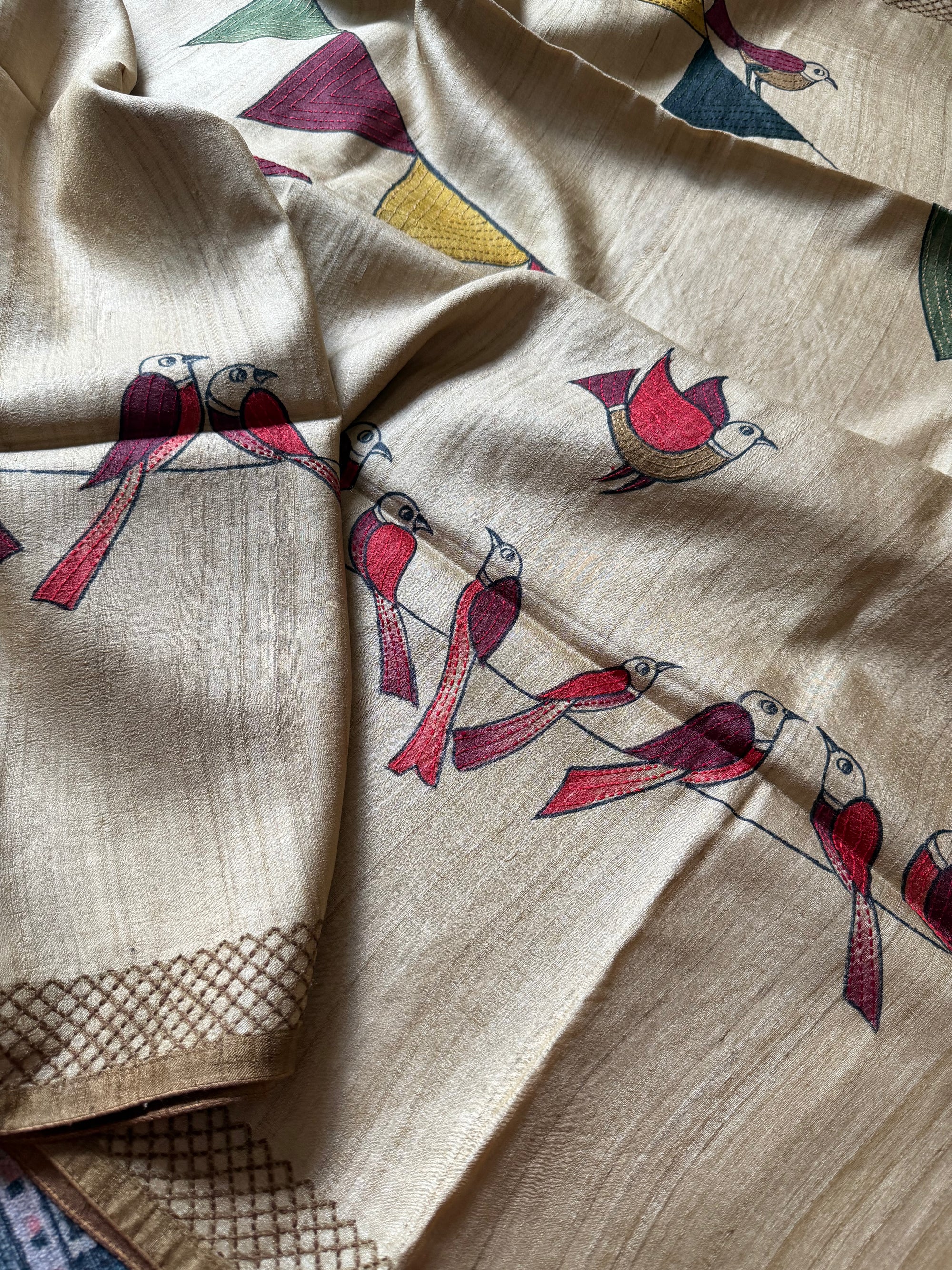 Kamaniya Kantha : Handcrafted Tussar