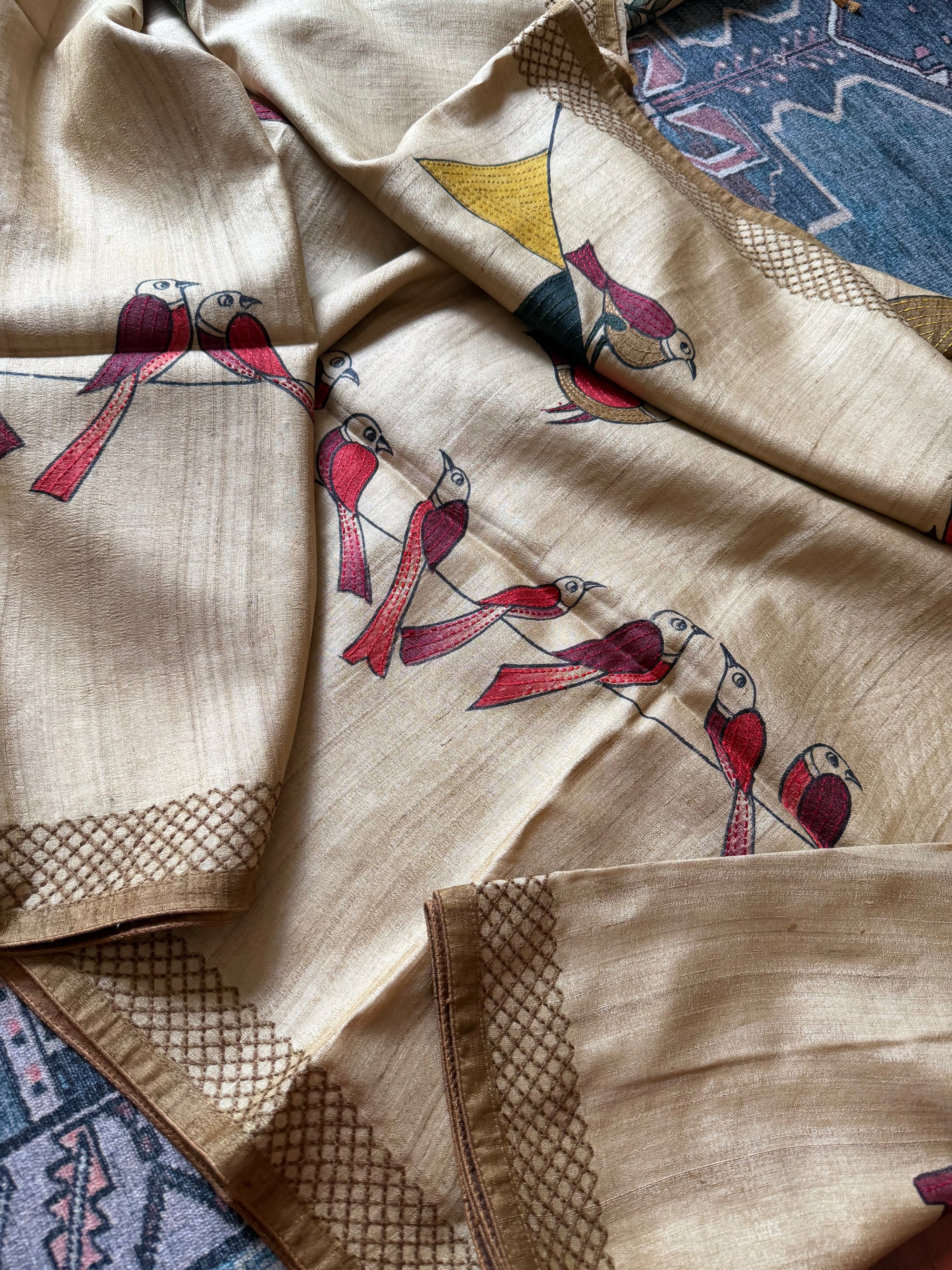 Kamaniya Kantha : Handcrafted Tussar