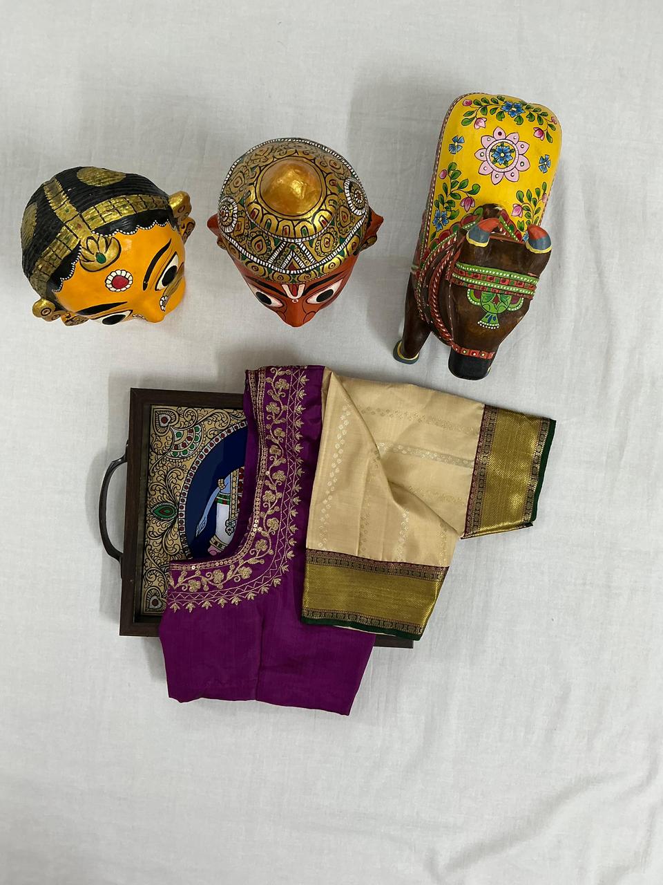 Handcrafted Ready to Wear Blouse : Kanjivaram Silk (Purple)