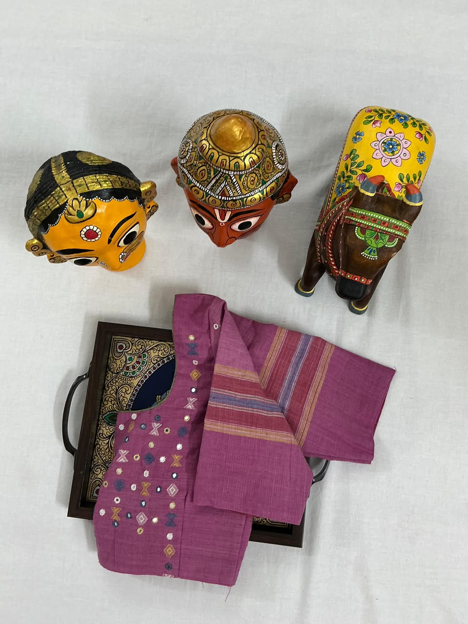 Handcrafted Bhujodi Blouse (Pink)