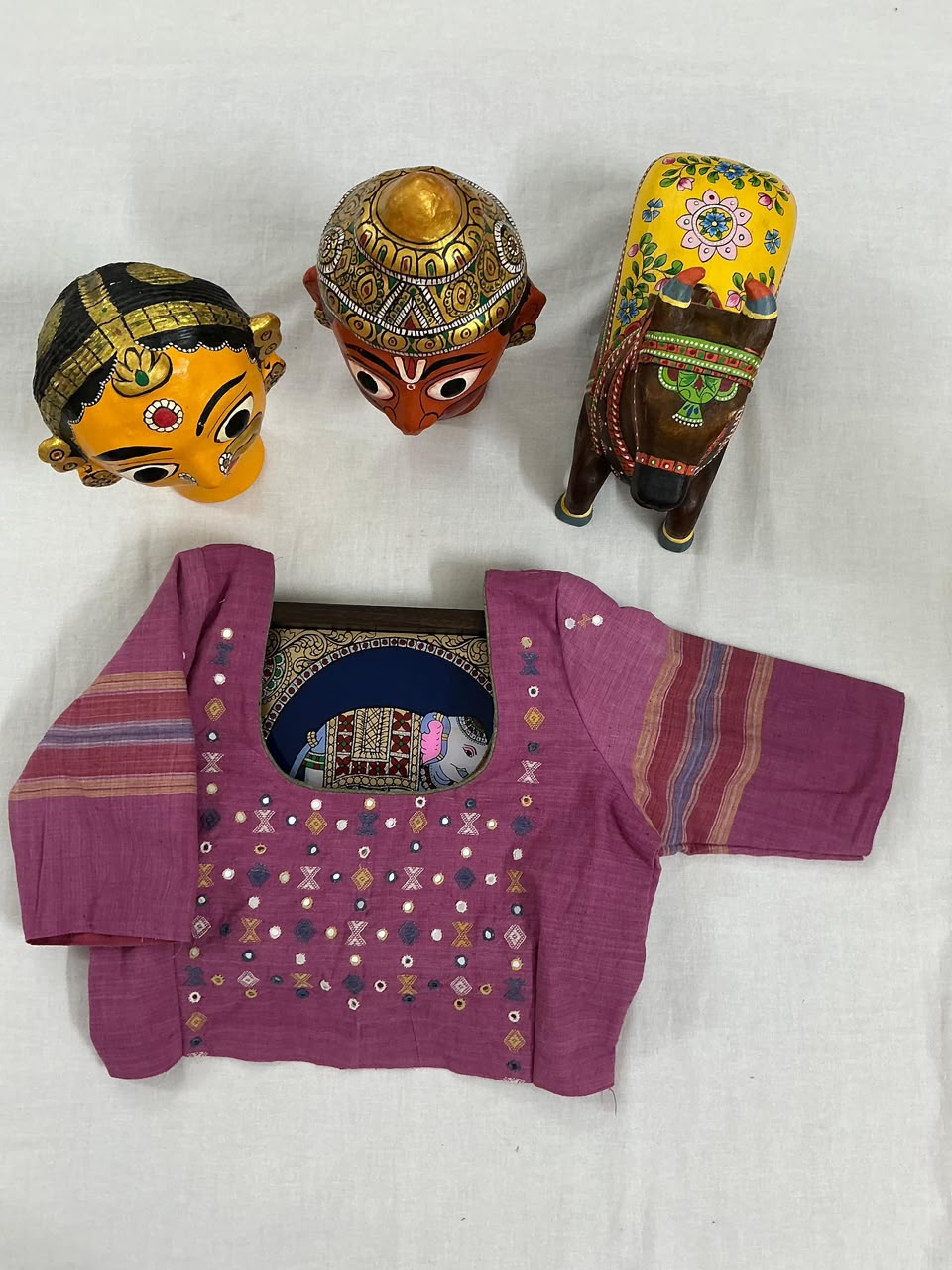 Handcrafted Bhujodi Blouse (Pink)