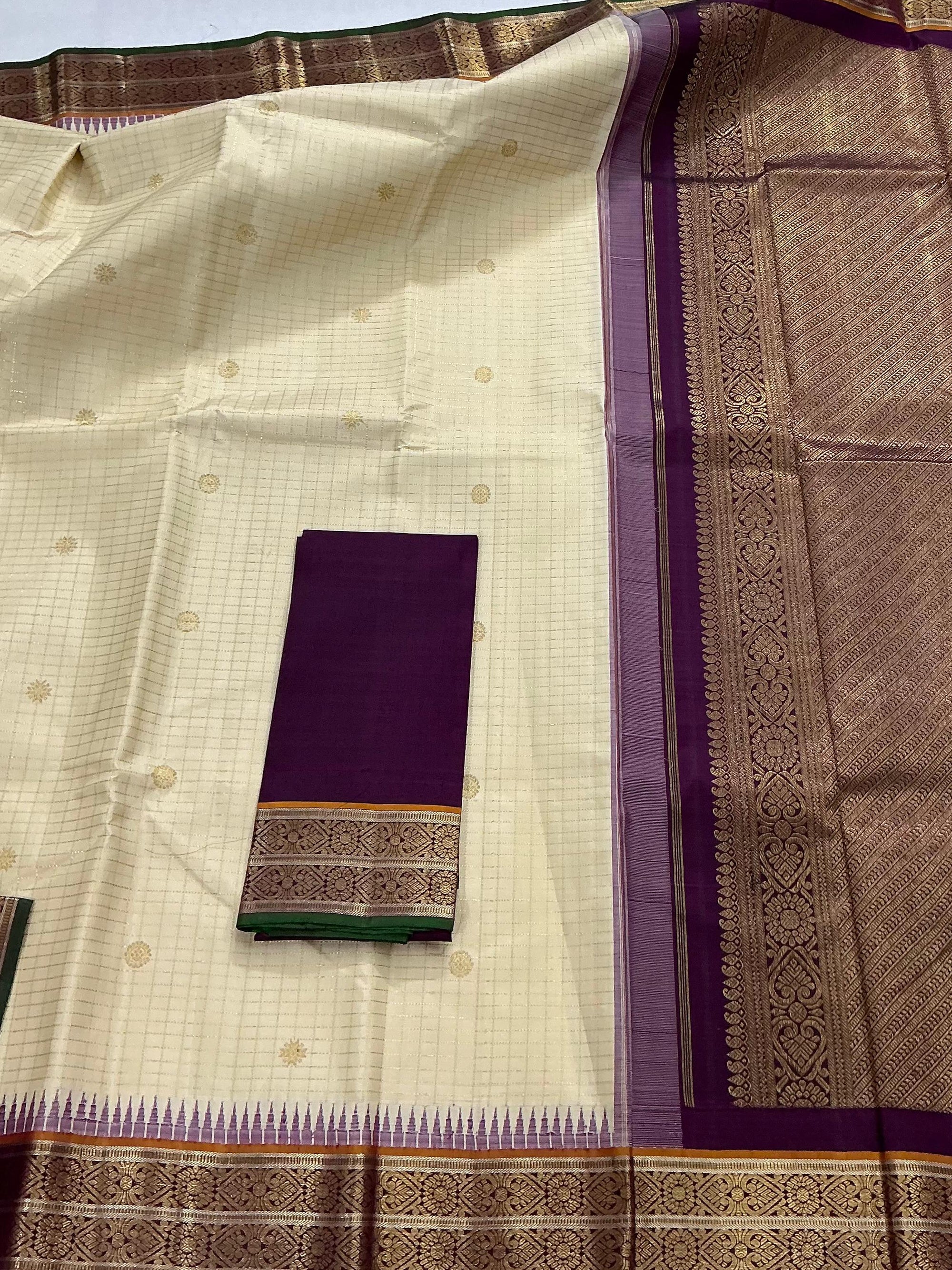 ONAM COLLECTIVE: KORVAI KANJIVARAM SILK WITH KATTAM