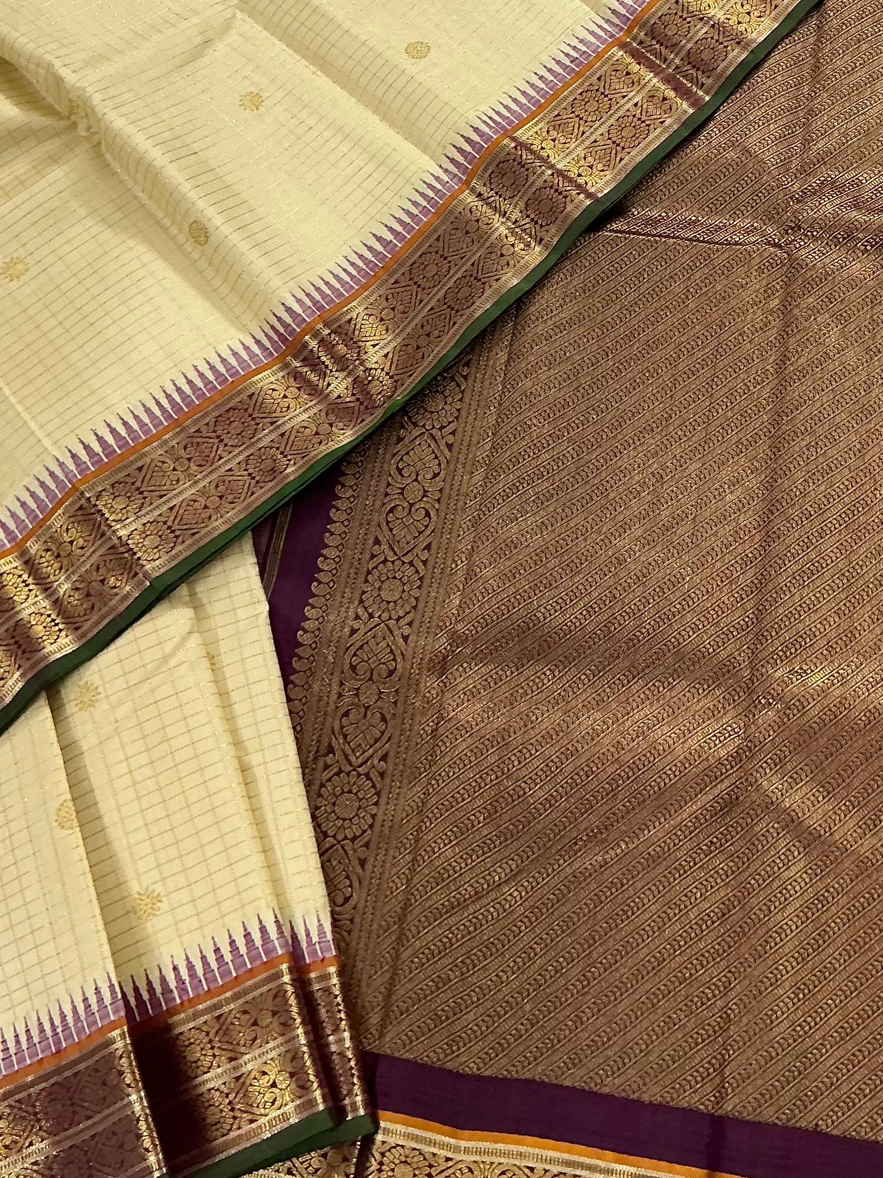 ONAM COLLECTIVE: KORVAI KANJIVARAM SILK WITH KATTAM